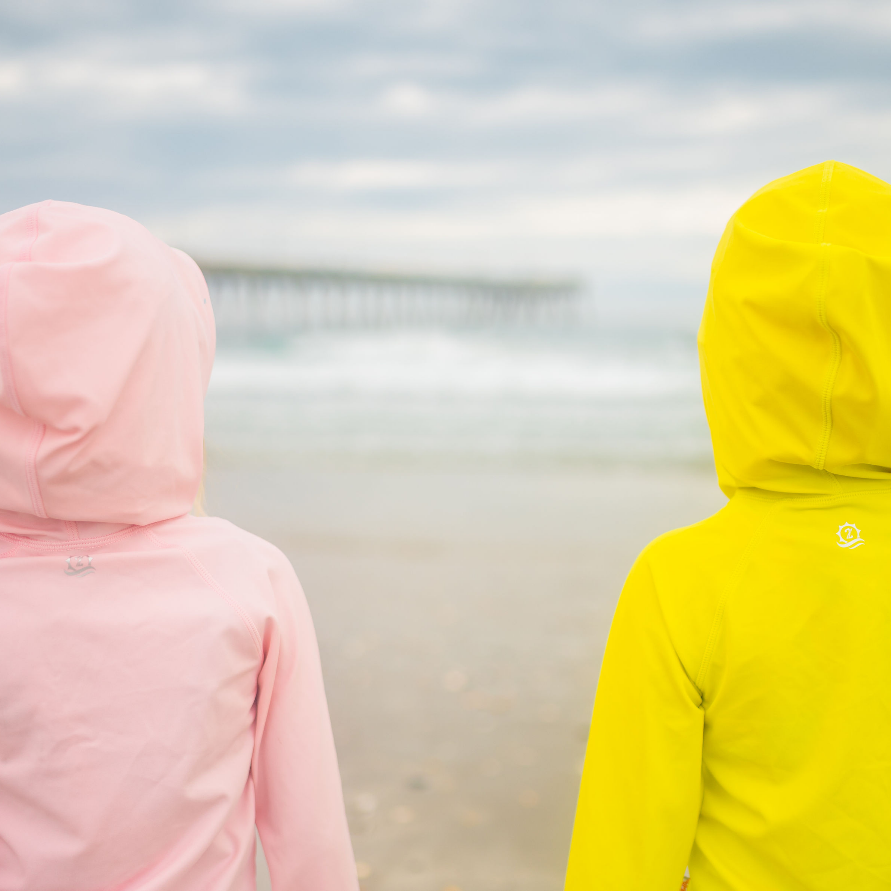 Kids Hooded Long Sleeve Zipper Rash Guard Swim Shirt | "Pink"-SwimZip UPF 50+ Sun Protective Swimwear & UV Zipper Rash Guards-pos9