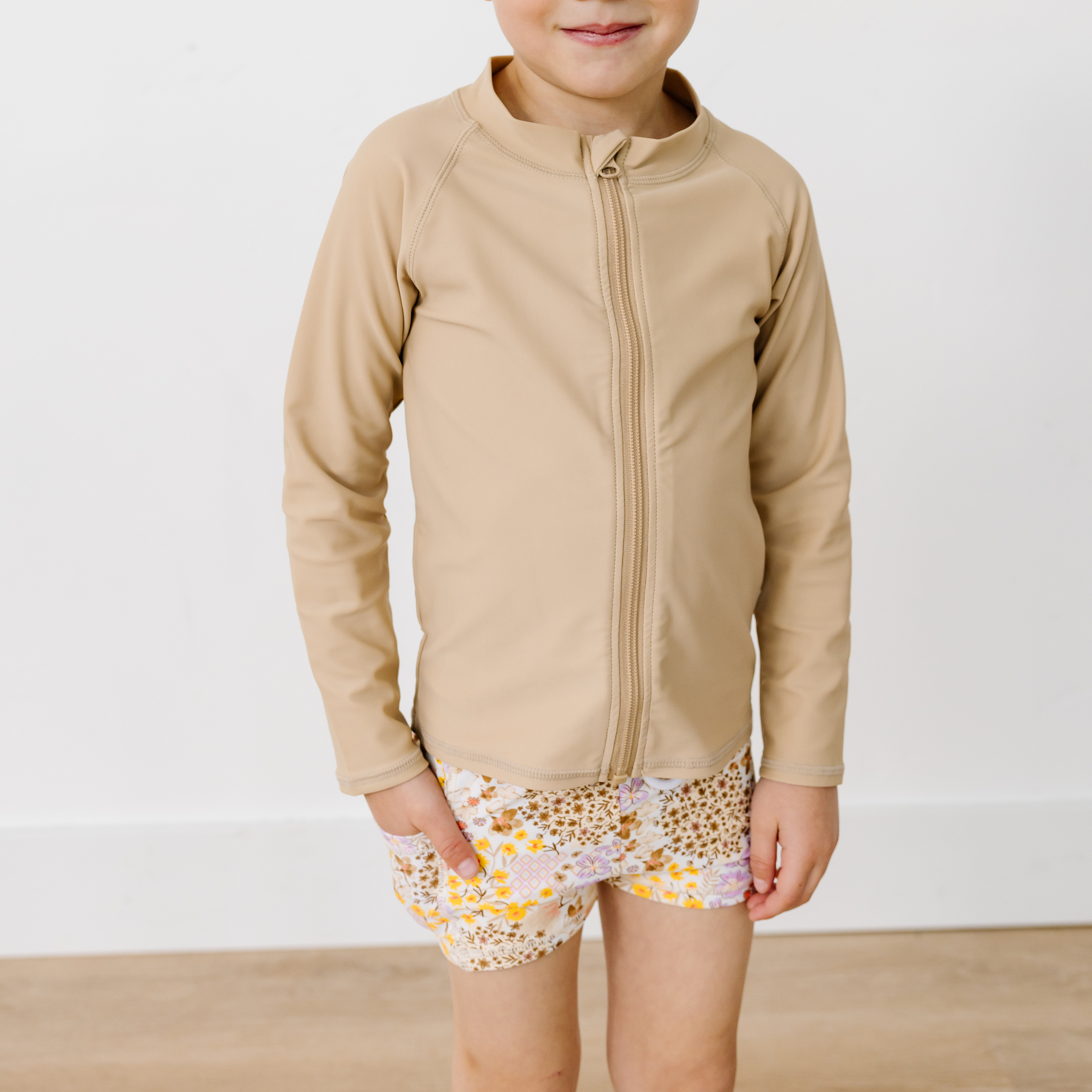 Kids Euro Swim Shorties | "Meadows"-SwimZip UPF 50+ Sun Protective Swimwear & UV Zipper Rash Guards-pos8