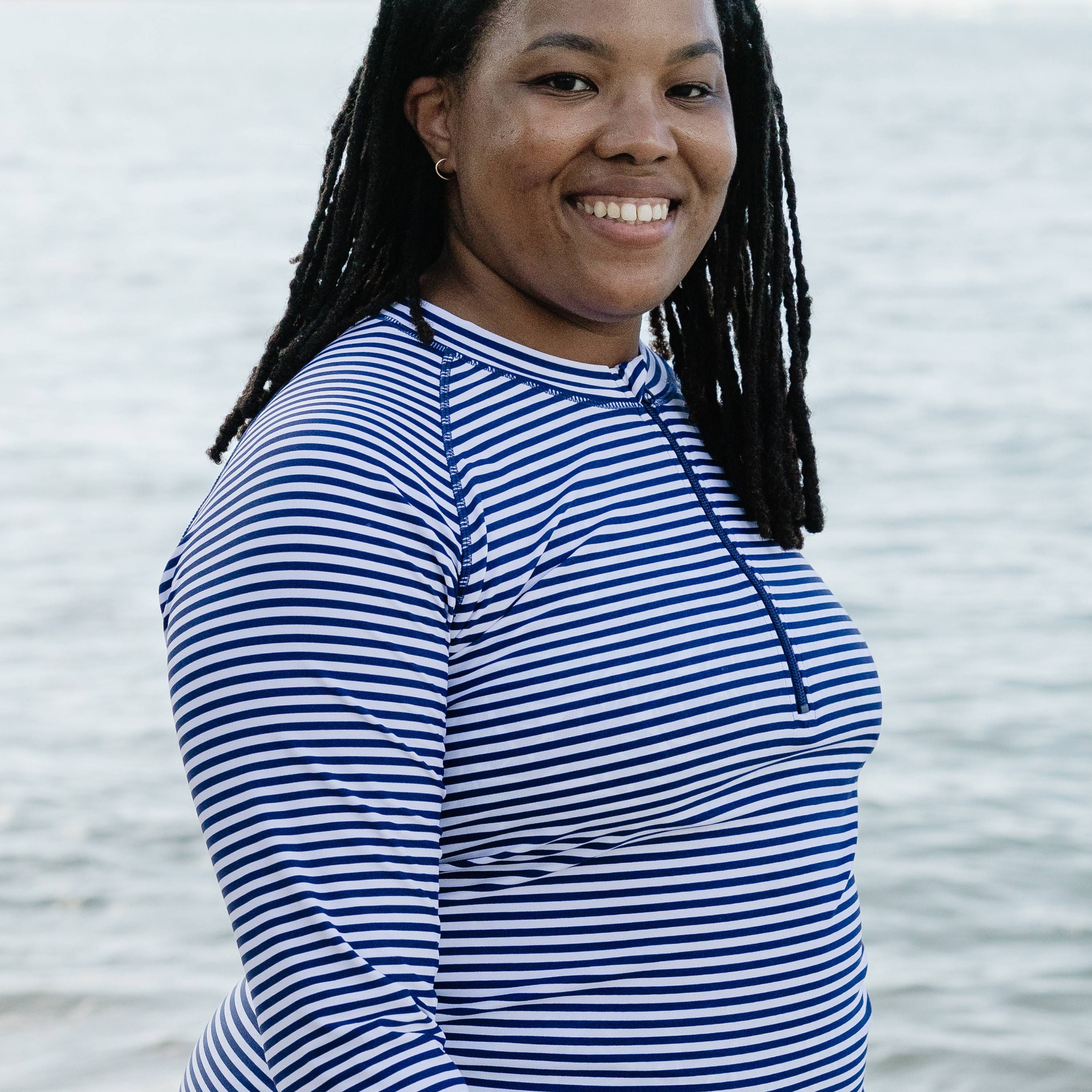 Women's Half Zip Swim Dress Cover Up | "Stunner"-SwimZip UPF 50+ Sun Protective Swimwear & UV Zipper Rash Guards-pos13