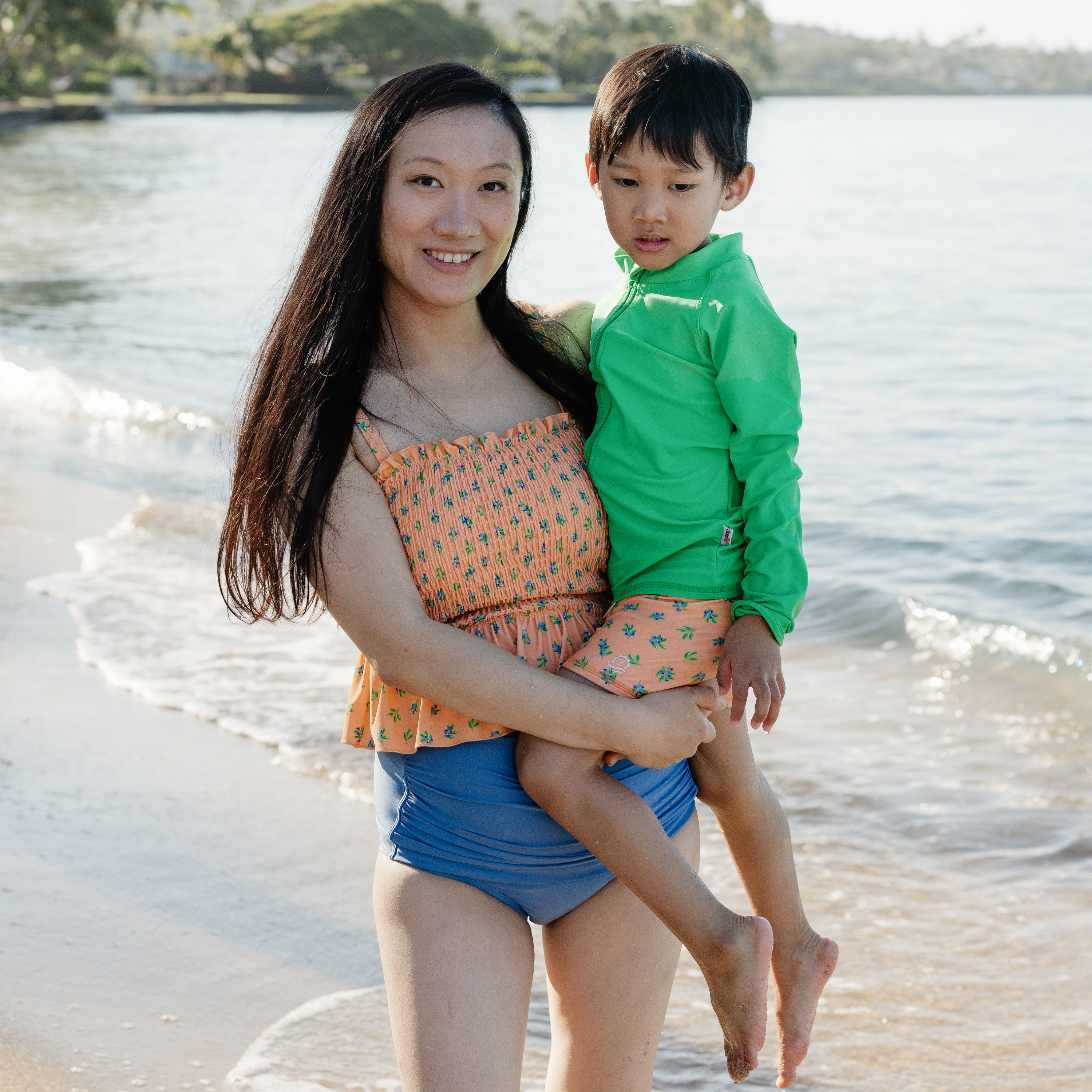 Kids Euro Swim Shorties | "Berry Bliss"-SwimZip UPF 50+ Sun Protective Swimwear & UV Zipper Rash Guards-pos6