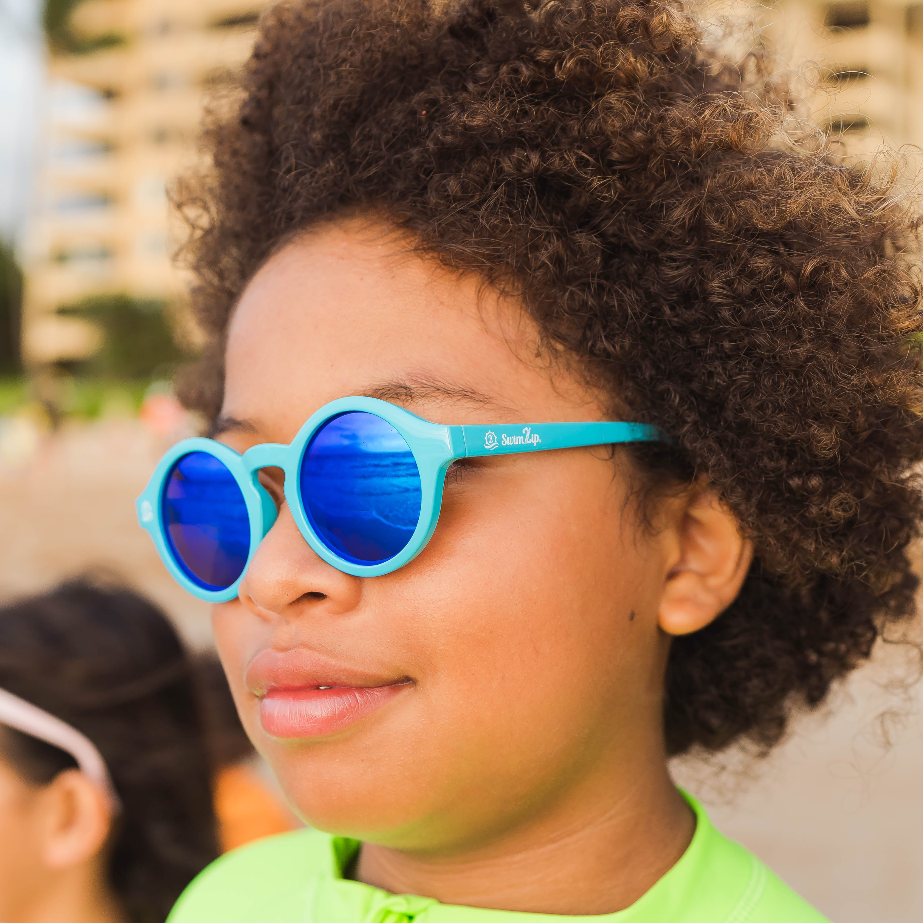 Kids Round Sunglasses - Scuba Blue-SwimZip UPF 50+ Sun Protective Swimwear & UV Zipper Rash Guards-pos2