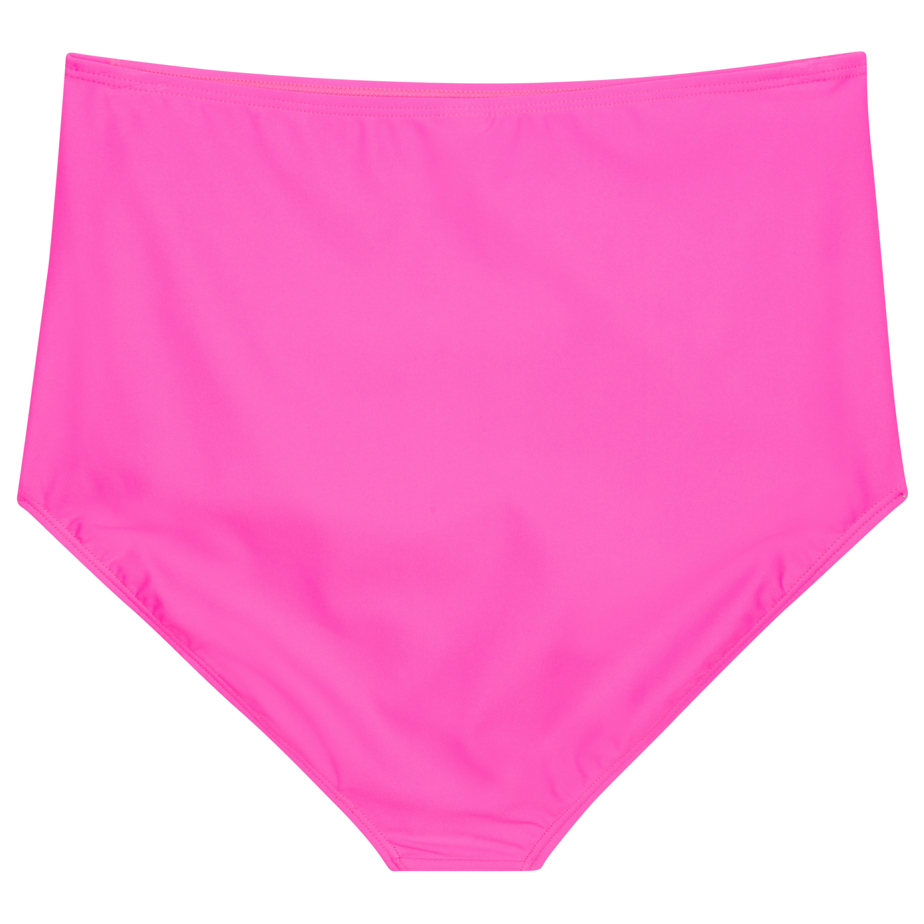 Women's High Waist Bikini Bottoms Ruched | "Neon Pink"-SwimZip UPF 50+ Sun Protective Swimwear & UV Zipper Rash Guards-pos12
