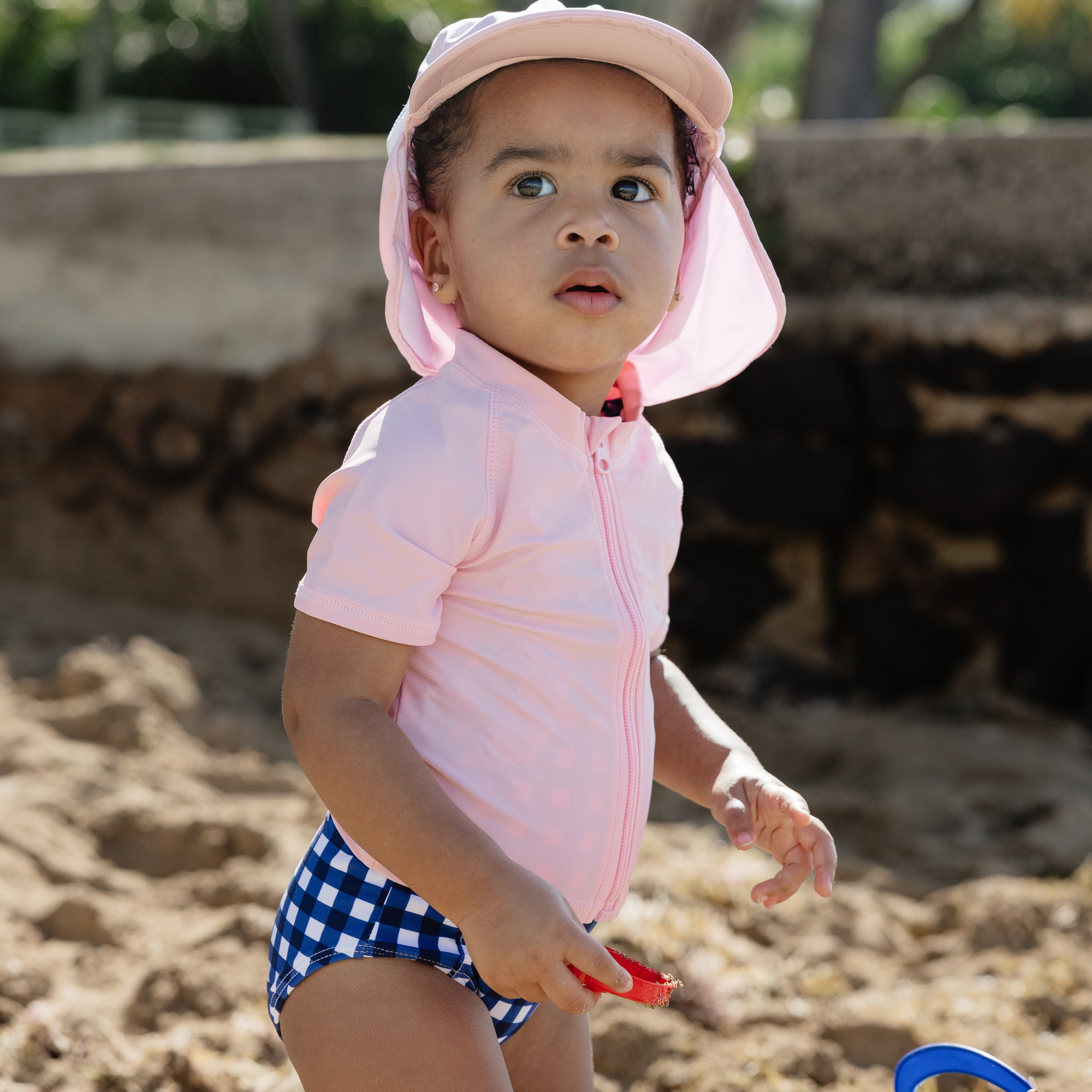 Kids Short Sleeve Zipper Rash Guard Swim Shirt | “Pink”-SwimZip UPF 50+ Sun Protective Swimwear & UV Zipper Rash Guards-pos6