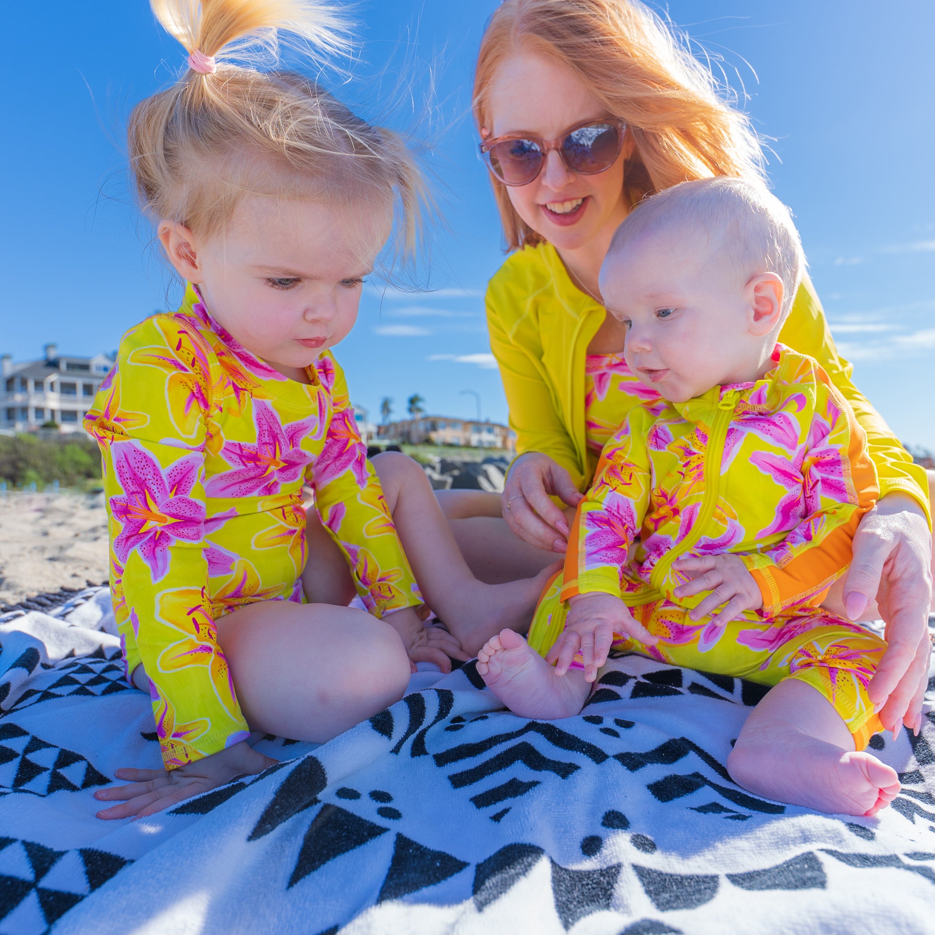 Sunsuit - Long Sleeve Romper Swimsuit | "Floral Takeover"-SwimZip UPF 50+ Sun Protective Swimwear & UV Zipper Rash Guards-pos6