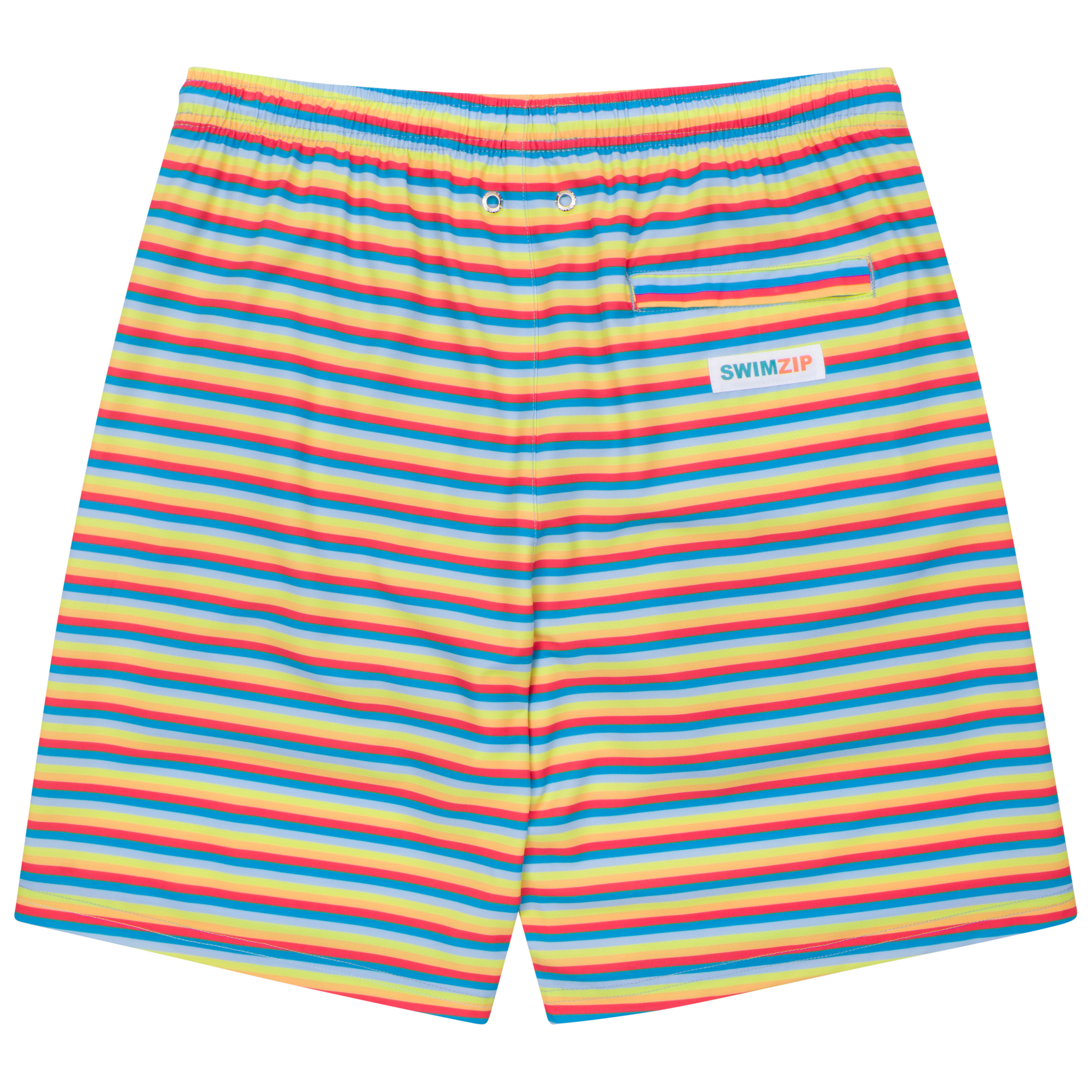 Men's 8" Swim Trunks Boxer Brief Liner | "Sunny Stripe"-SwimZip UPF 50+ Sun Protective Swimwear & UV Zipper Rash Guards-pos11
