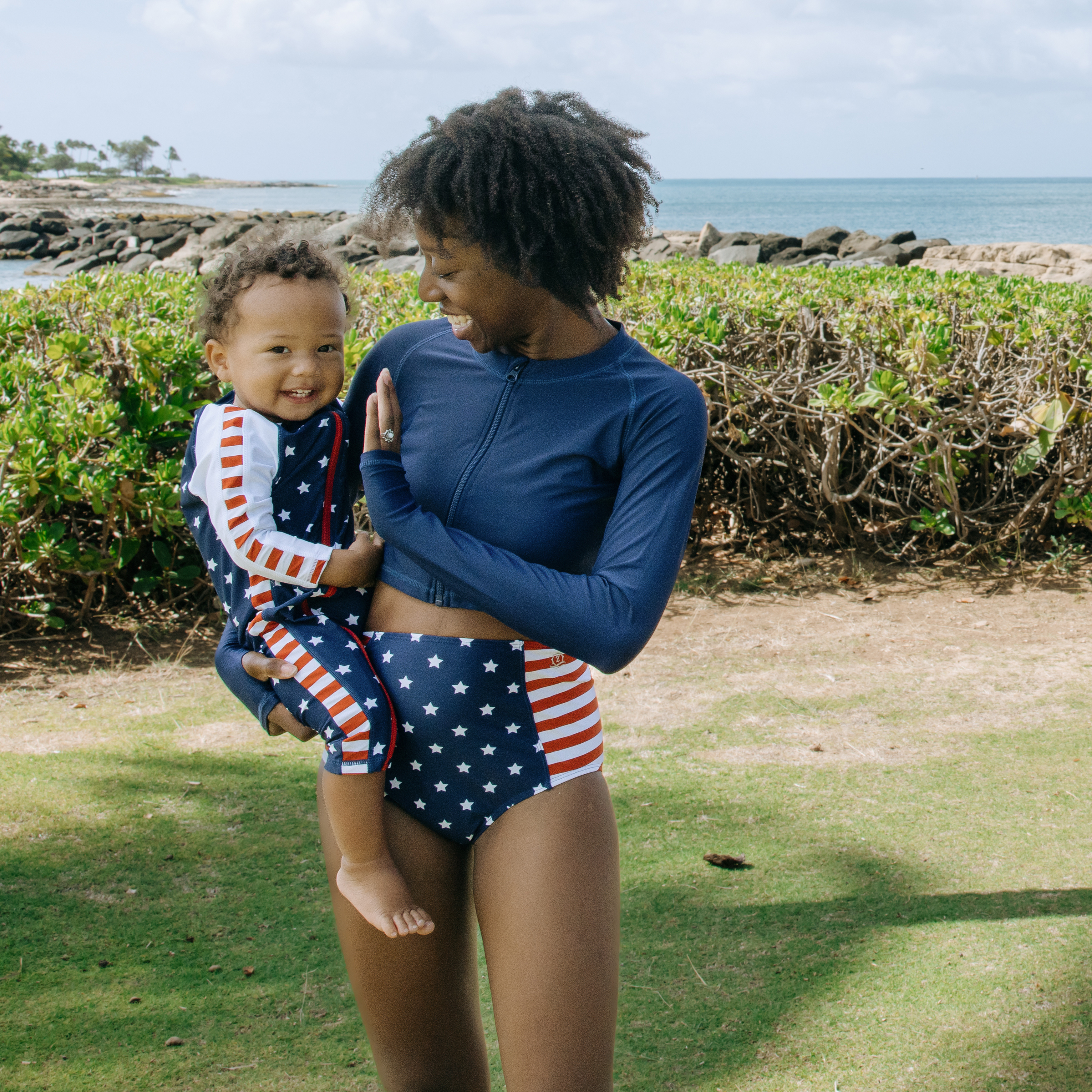 Sunsuit - Long Sleeve Romper Swimsuit | "Americana"-SwimZip UPF 50+ Sun Protective Swimwear & UV Zipper Rash Guards-pos10