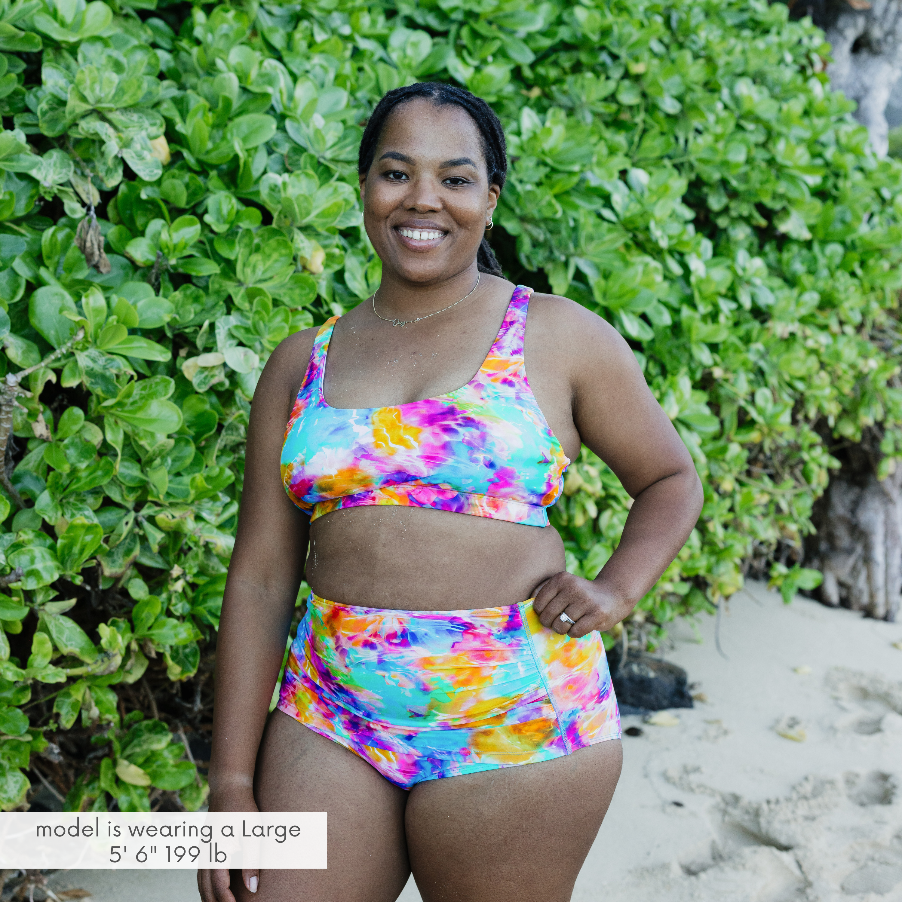 Women's Scoop Neck Bikini Top | "Impressions"-SwimZip UPF 50+ Sun Protective Swimwear & UV Zipper Rash Guards-pos8