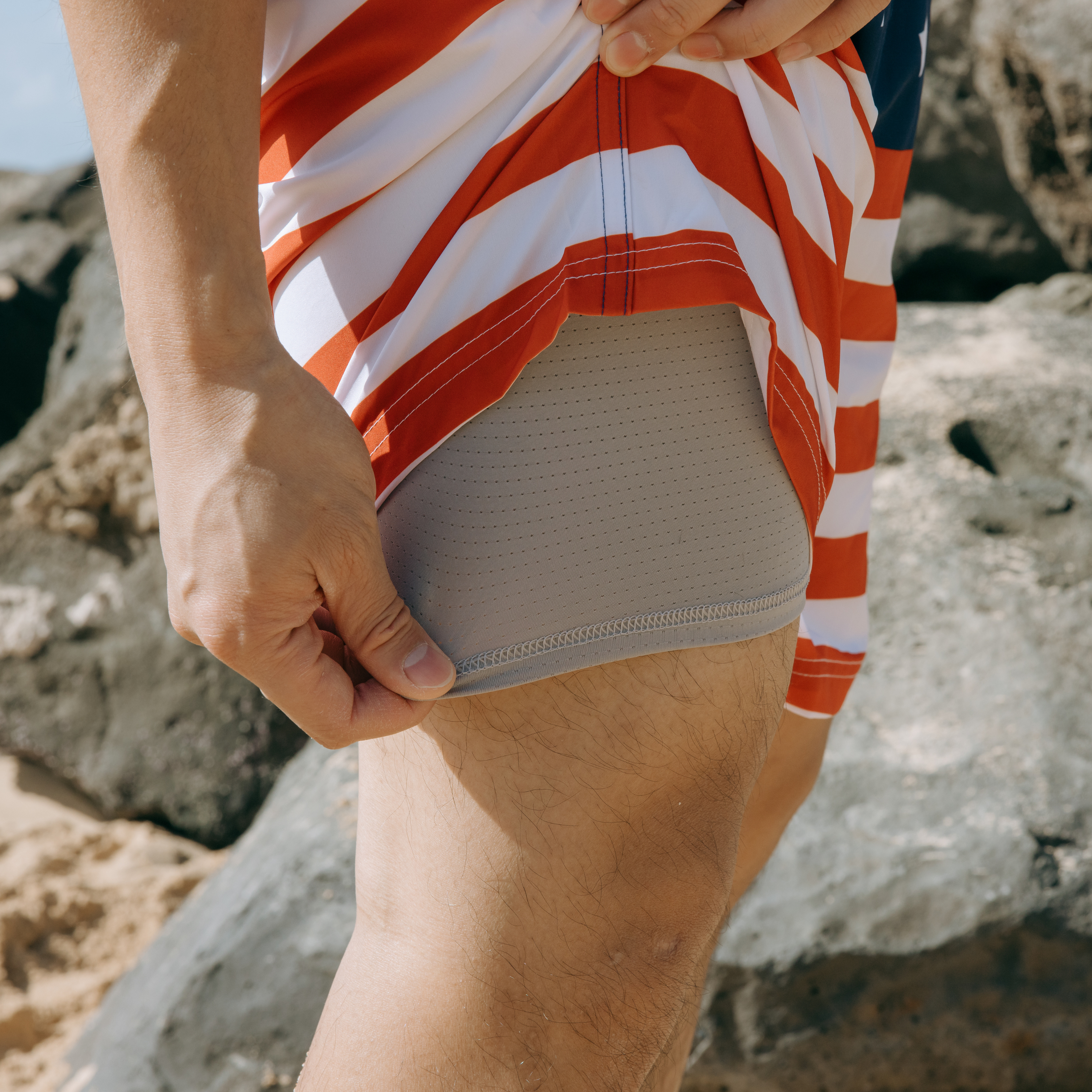 Men's 8" Swim Trunks Boxer Brief Liner | "Americana"-SwimZip UPF 50+ Sun Protective Swimwear & UV Zipper Rash Guards-pos9