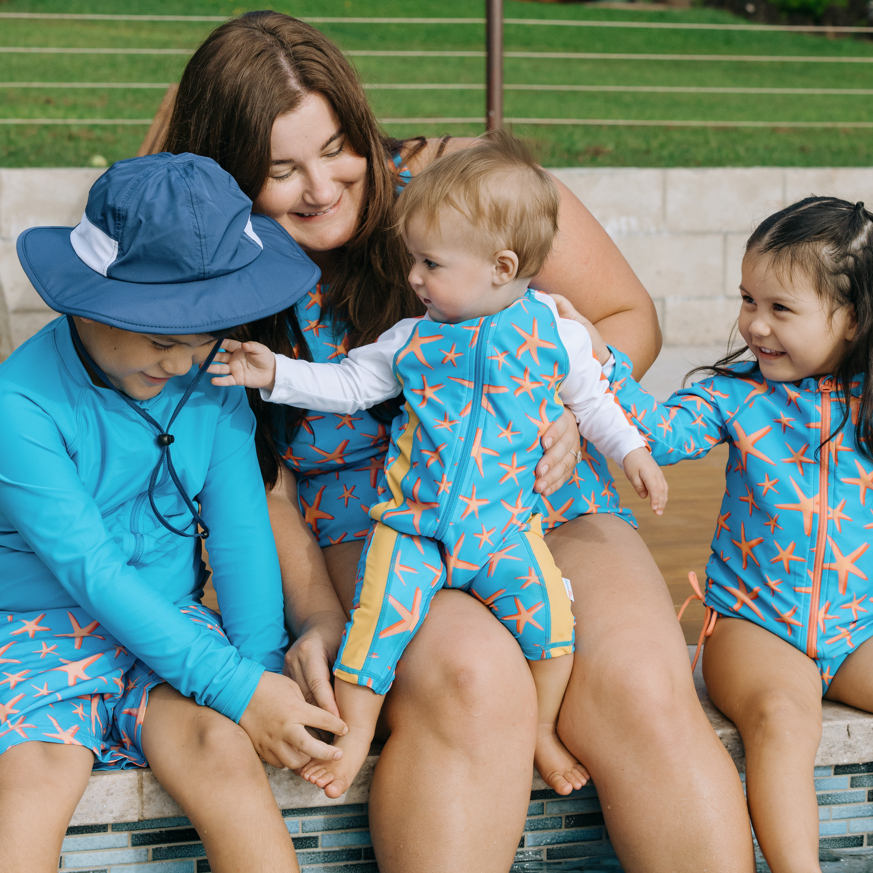 Sunsuit - Long Sleeve Romper Swimsuit | "Starfish"-SwimZip UPF 50+ Sun Protective Swimwear & UV Zipper Rash Guards-pos8