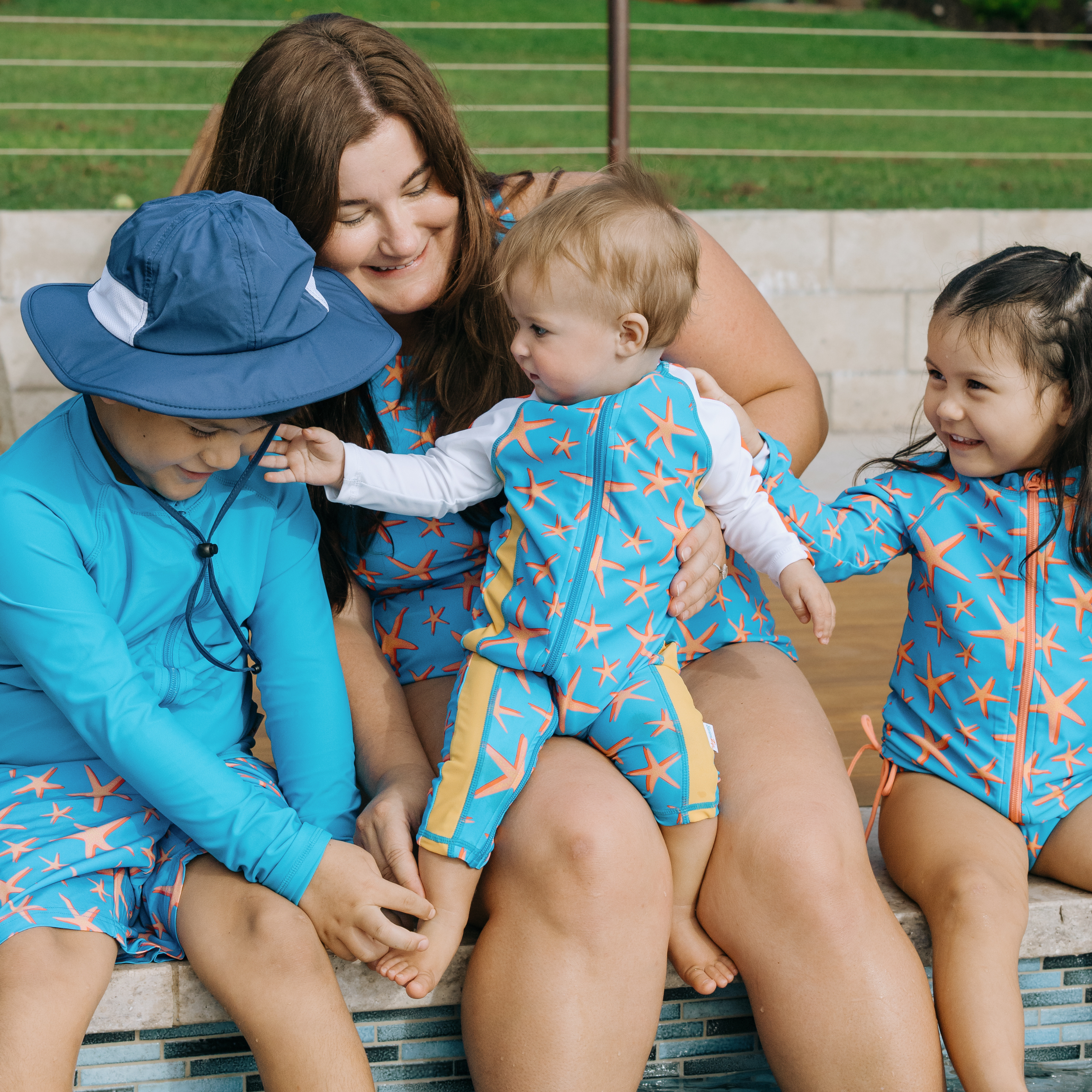 Sunsuit - Long Sleeve Romper Swimsuit | "Starfish"-SwimZip UPF 50+ Sun Protective Swimwear & UV Zipper Rash Guards-pos9