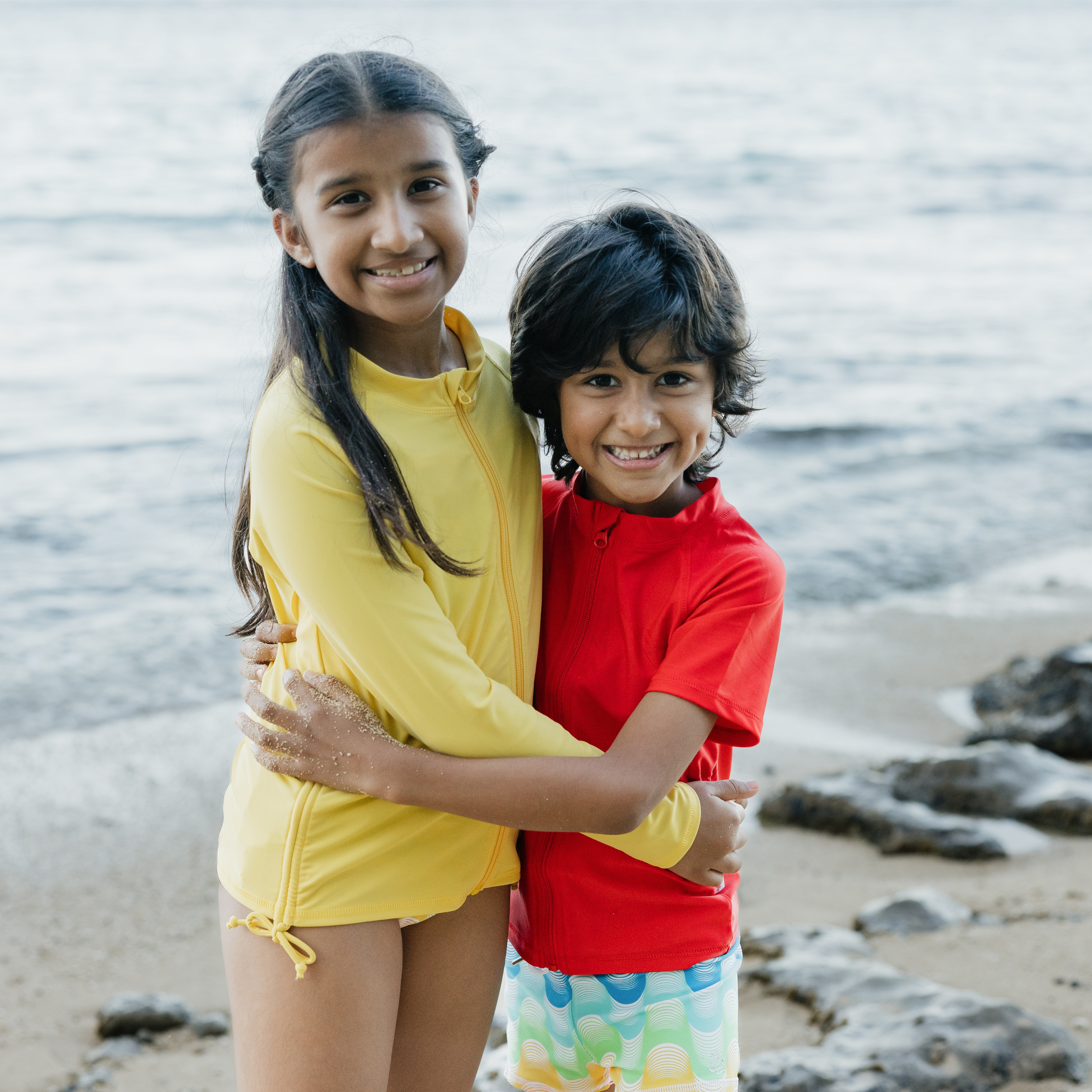 Girls Long Sleeve Rash Guard + Tankini Bikini Set (3 Piece) | "Surf's Up"-SwimZip UPF 50+ Sun Protective Swimwear & UV Zipper Rash Guards-pos11