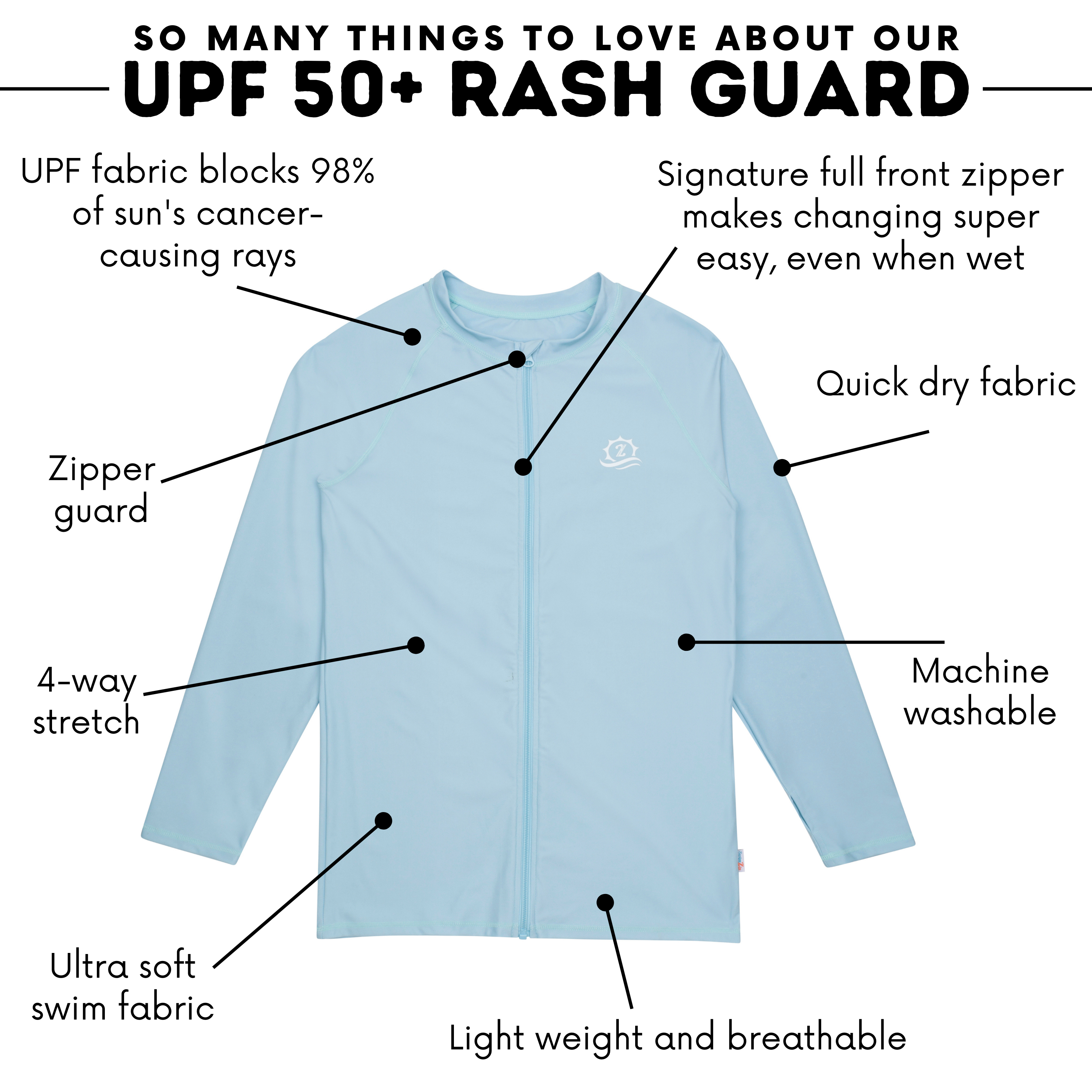 Men's Long Sleeve Rash Guard | "Dream Blue”-SwimZip UPF 50+ Sun Protective Swimwear & UV Zipper Rash Guards-pos4