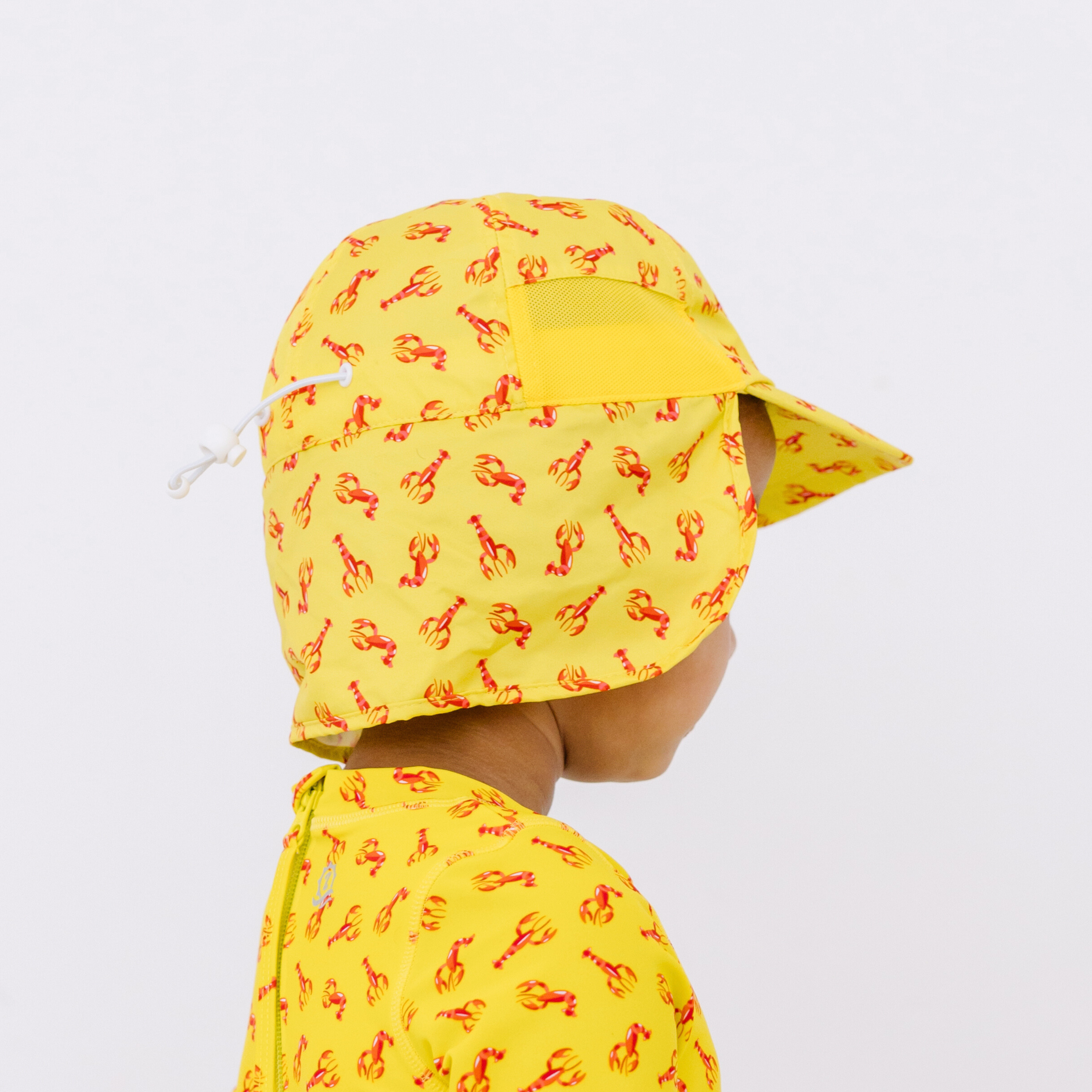 Kids Flap Hat | Lobster-SwimZip UPF 50+ Sun Protective Swimwear & UV Zipper Rash Guards-pos4