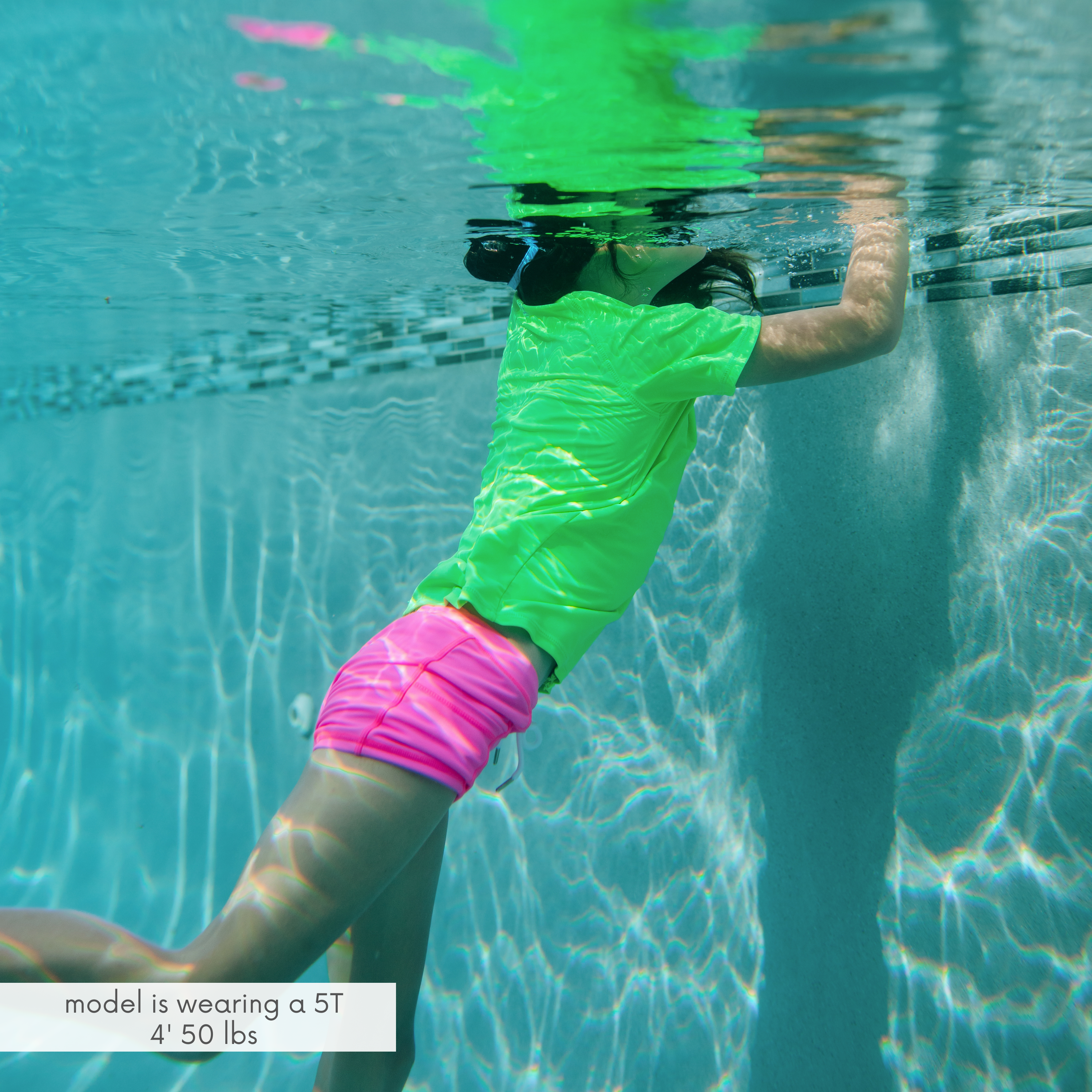 Kids Short Sleeve Zipper Rash Guard Swim Shirt | Neon Green-SwimZip UPF 50+ Sun Protective Swimwear & UV Zipper Rash Guards-pos14