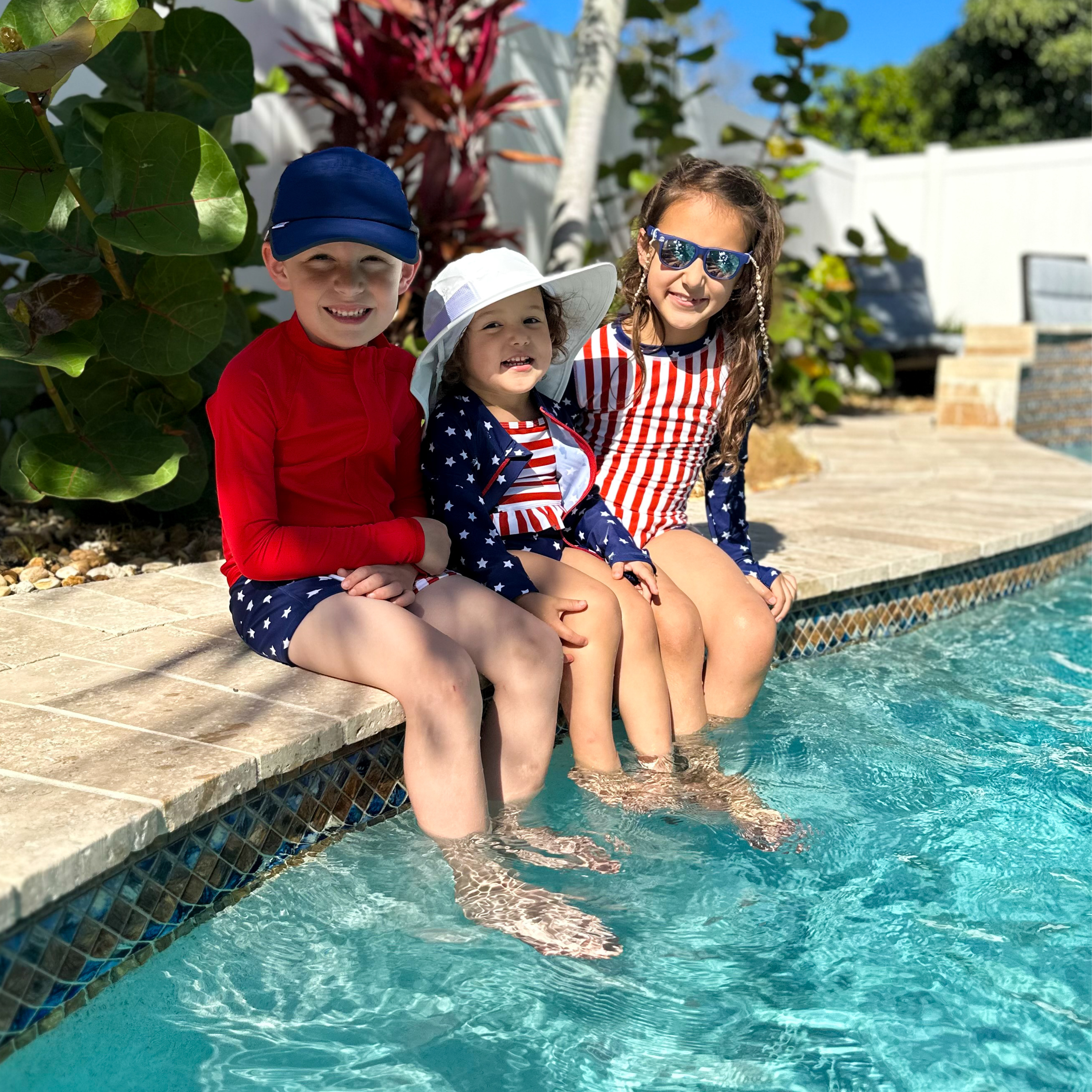 Kids Euro Swim Shorties | "Americana"-SwimZip UPF 50+ Sun Protective Swimwear & UV Zipper Rash Guards-pos7