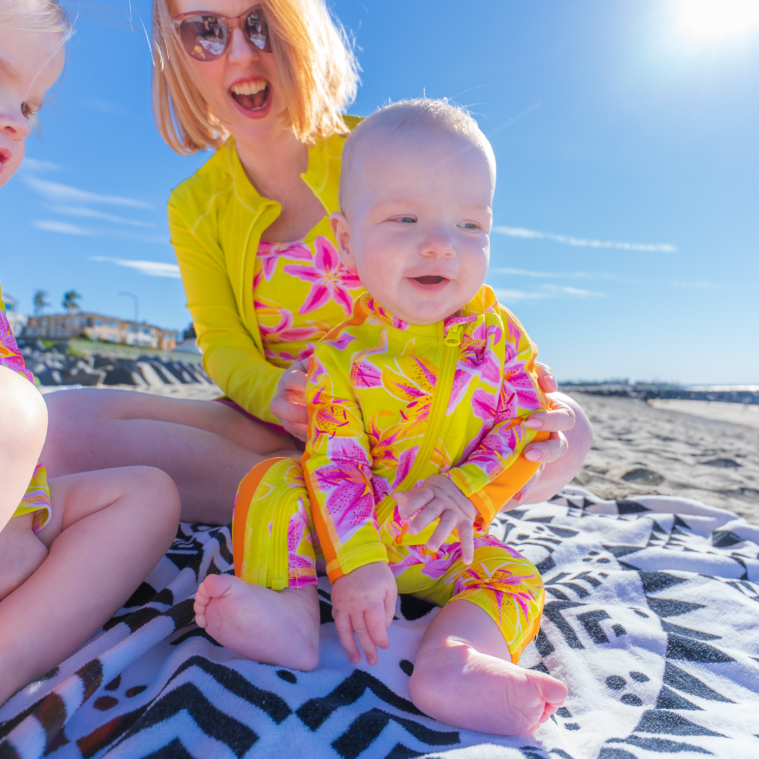 Sunsuit - Long Sleeve Romper Swimsuit | "Floral Takeover"-SwimZip UPF 50+ Sun Protective Swimwear & UV Zipper Rash Guards-pos7
