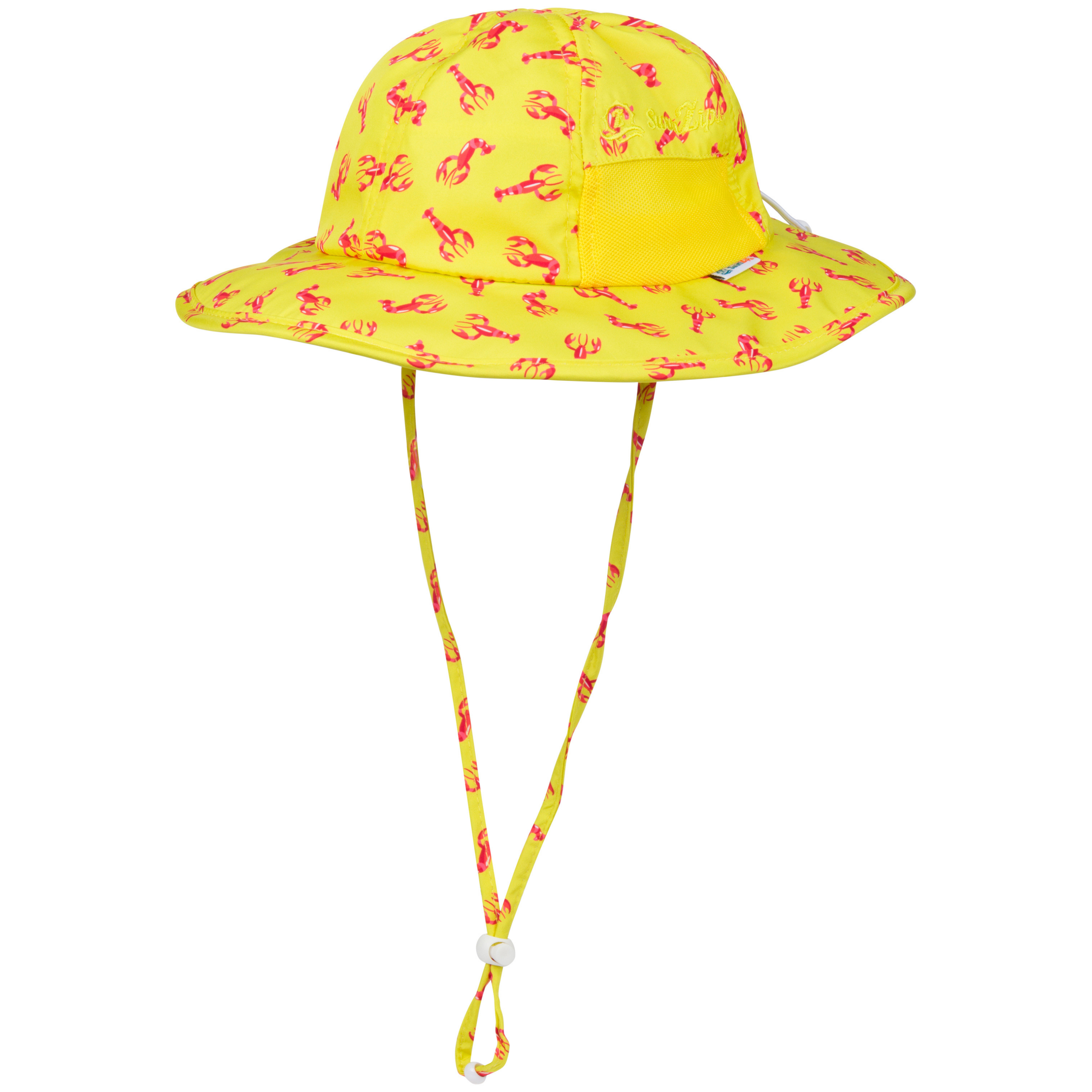Kids Wide Brim Sun Hat "Fun Sun Day Play Hat" - Lobster-0-6 Month-Lobster-SwimZip UPF 50+ Sun Protective Swimwear & UV Zipper Rash Guards-pos1