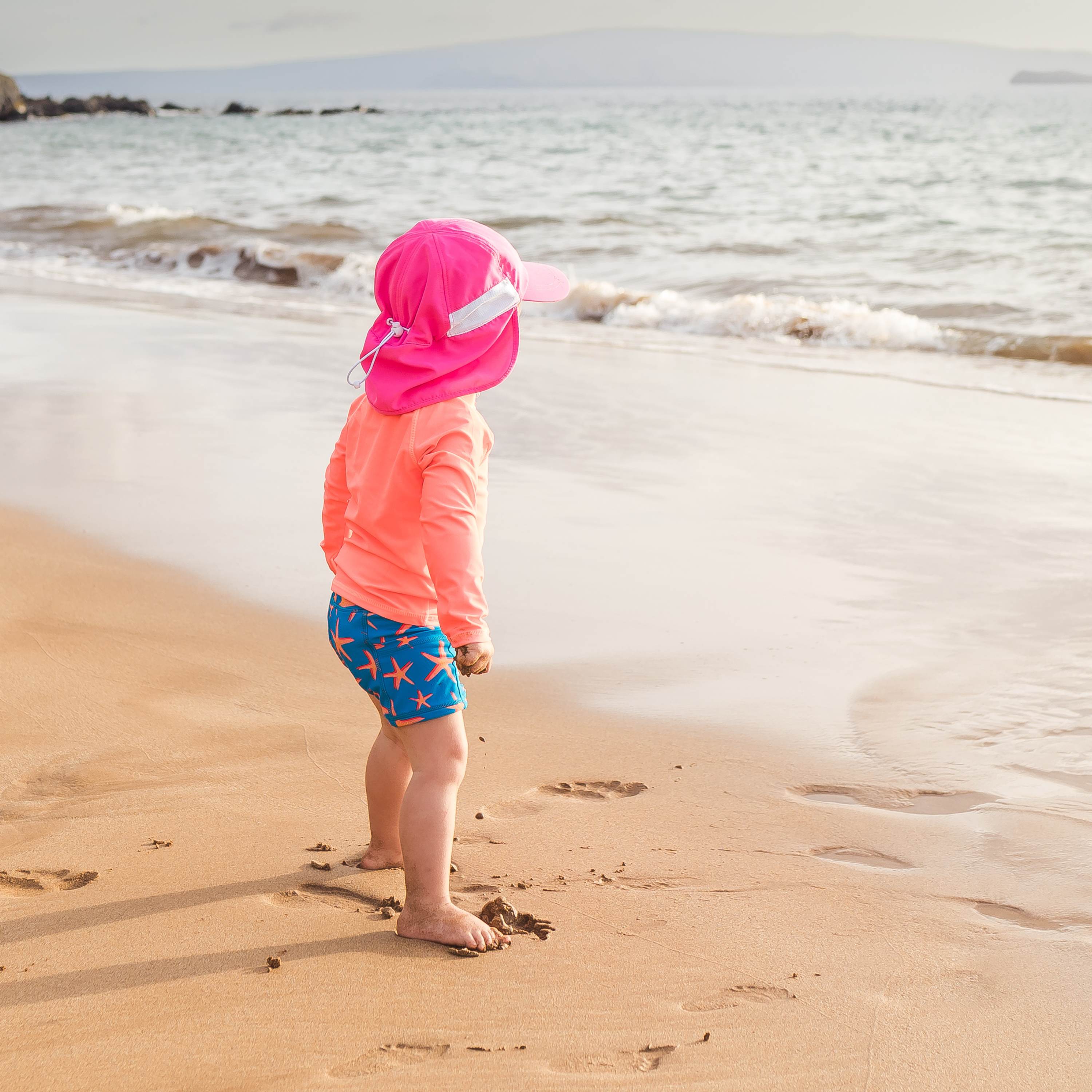 Kids Flap Hat | Neon Shocking Pink-SwimZip UPF 50+ Sun Protective Swimwear & UV Zipper Rash Guards-pos11