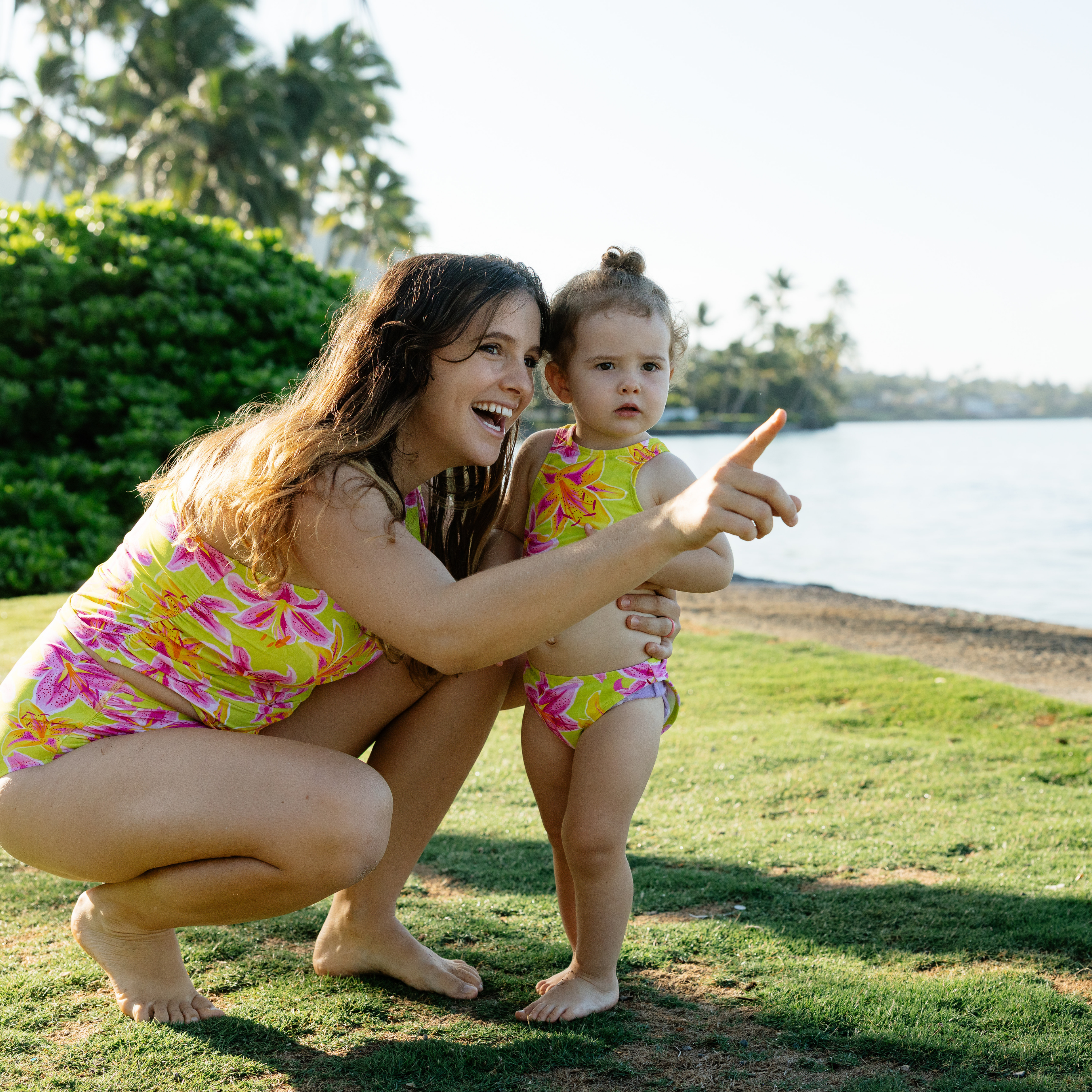 Girls Halter Top Bikini Set (2 Piece) | "Floral Takeover"-SwimZip UPF 50+ Sun Protective Swimwear & UV Zipper Rash Guards-pos7