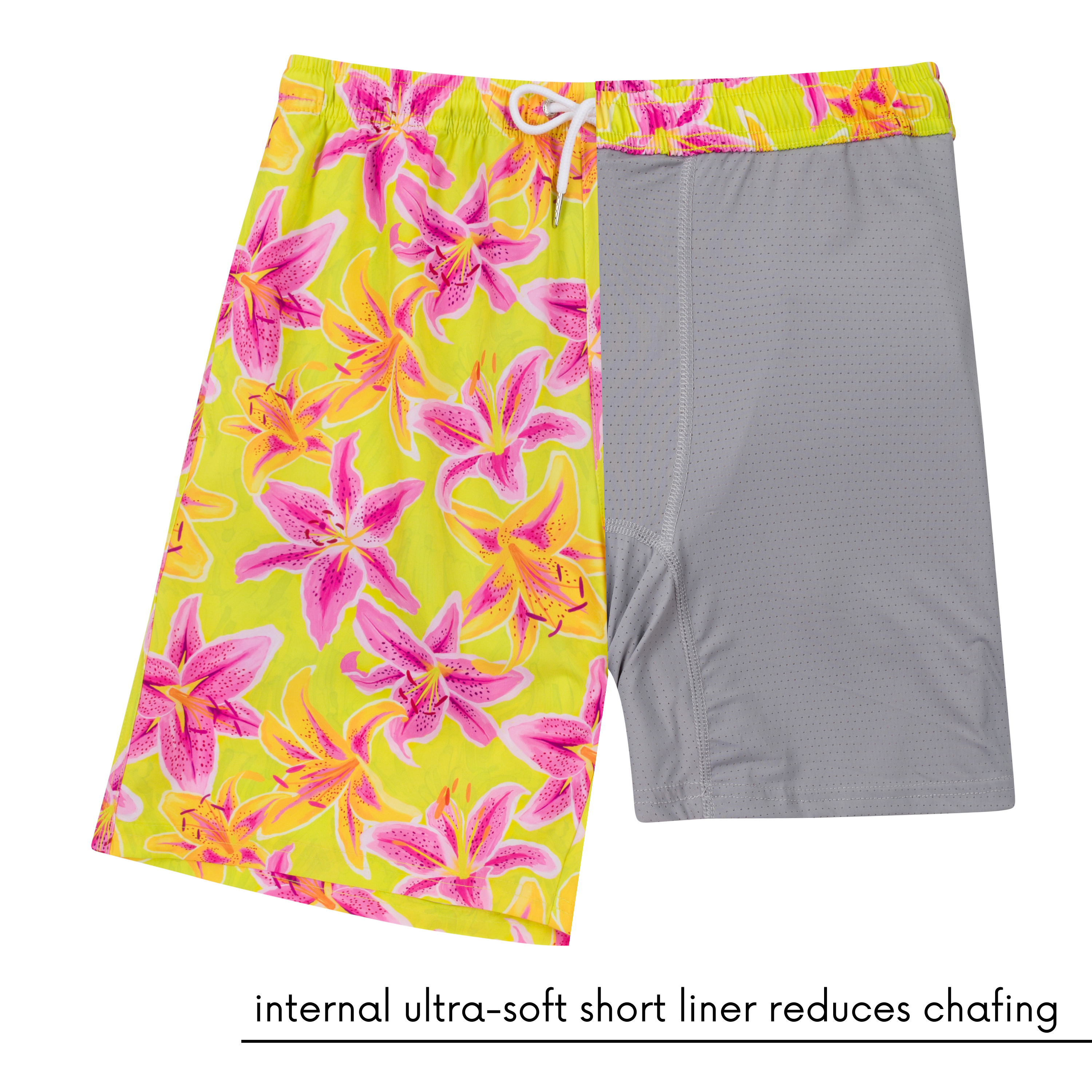 Men's 8" Swim Trunks Boxer Brief Liner | "Floral Takeover"-SwimZip UPF 50+ Sun Protective Swimwear & UV Zipper Rash Guards-pos7