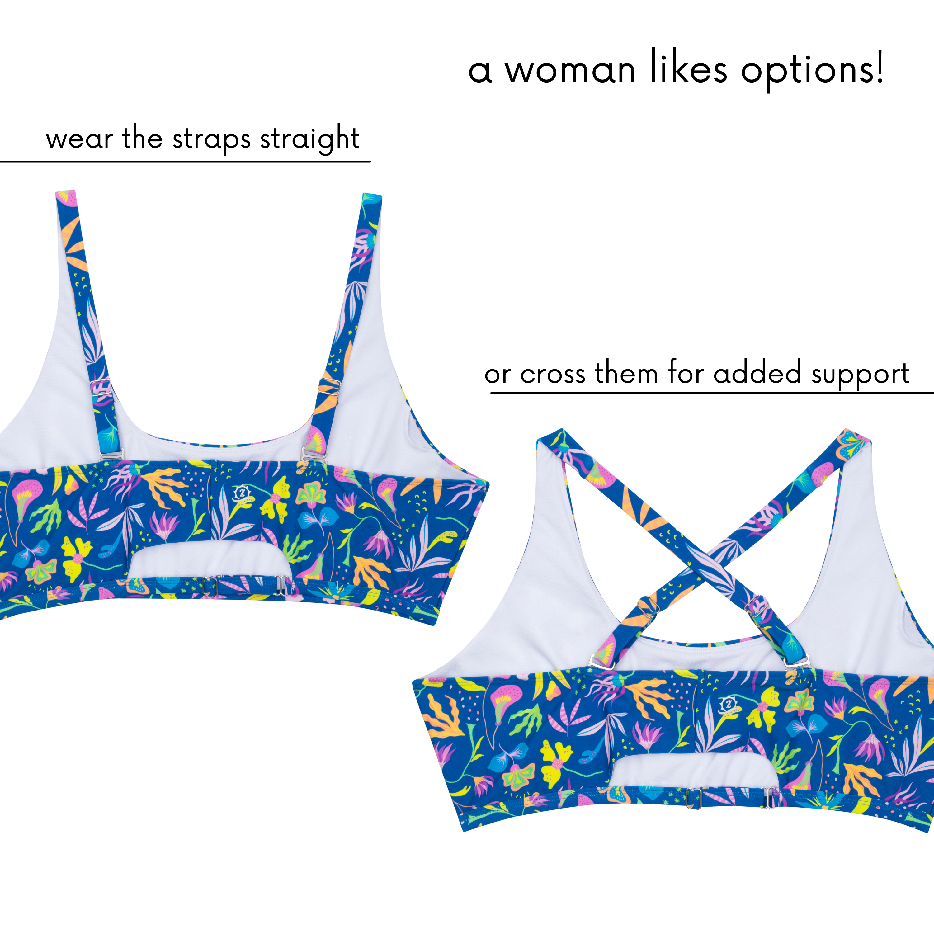 Women's Scoop Neck Bikini Top Plus Size | "Tropadelic"-SwimZip UPF 50+ Sun Protective Swimwear & UV Zipper Rash Guards-pos8