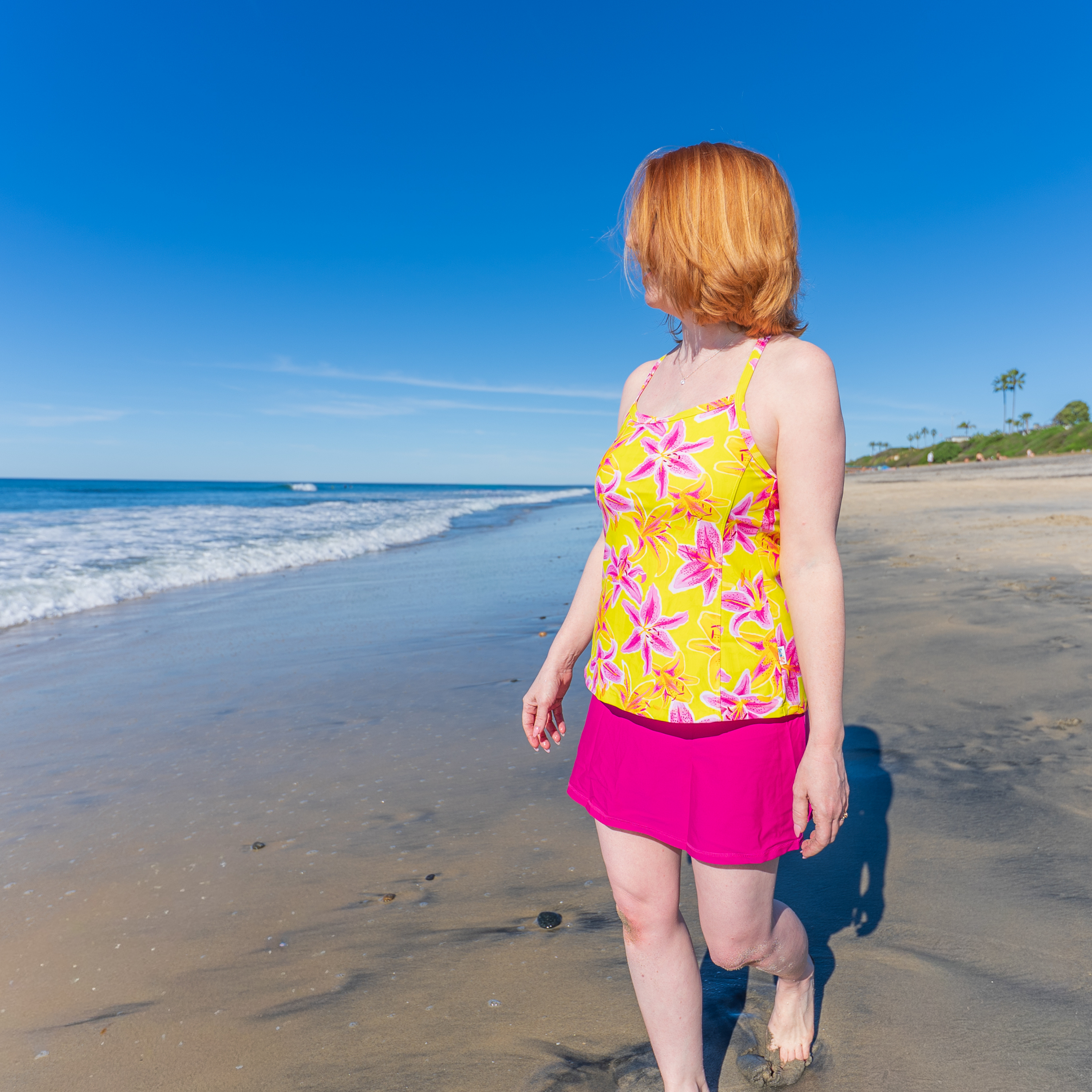 Women’s Strappy A-Line Tankini Top | “Floral Takeover"-SwimZip UPF 50+ Sun Protective Swimwear & UV Zipper Rash Guards-pos8