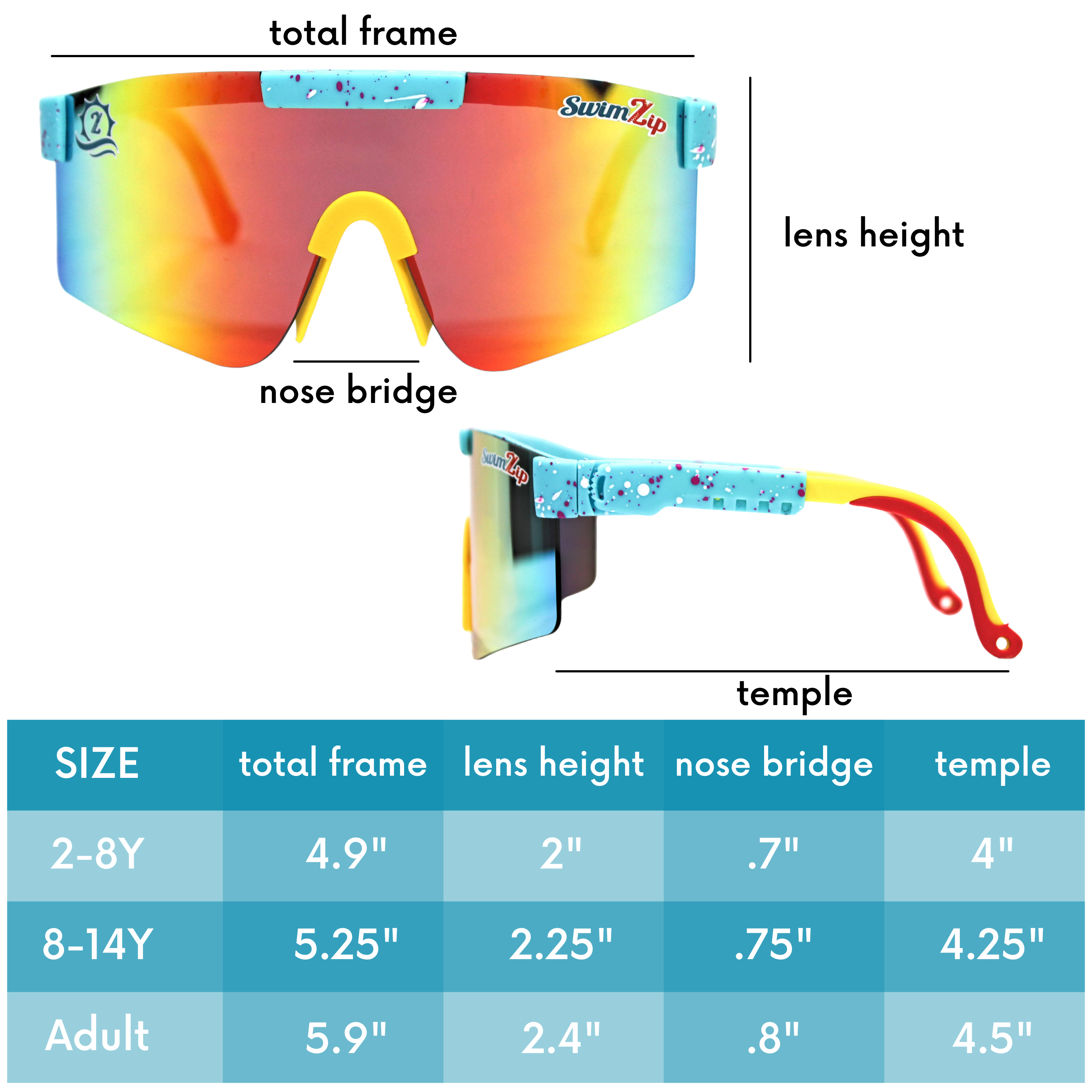 Viper Style UV Sunglasses | Blazing Bright-SwimZip UPF 50+ Sun Protective Swimwear & UV Zipper Rash Guards-pos14