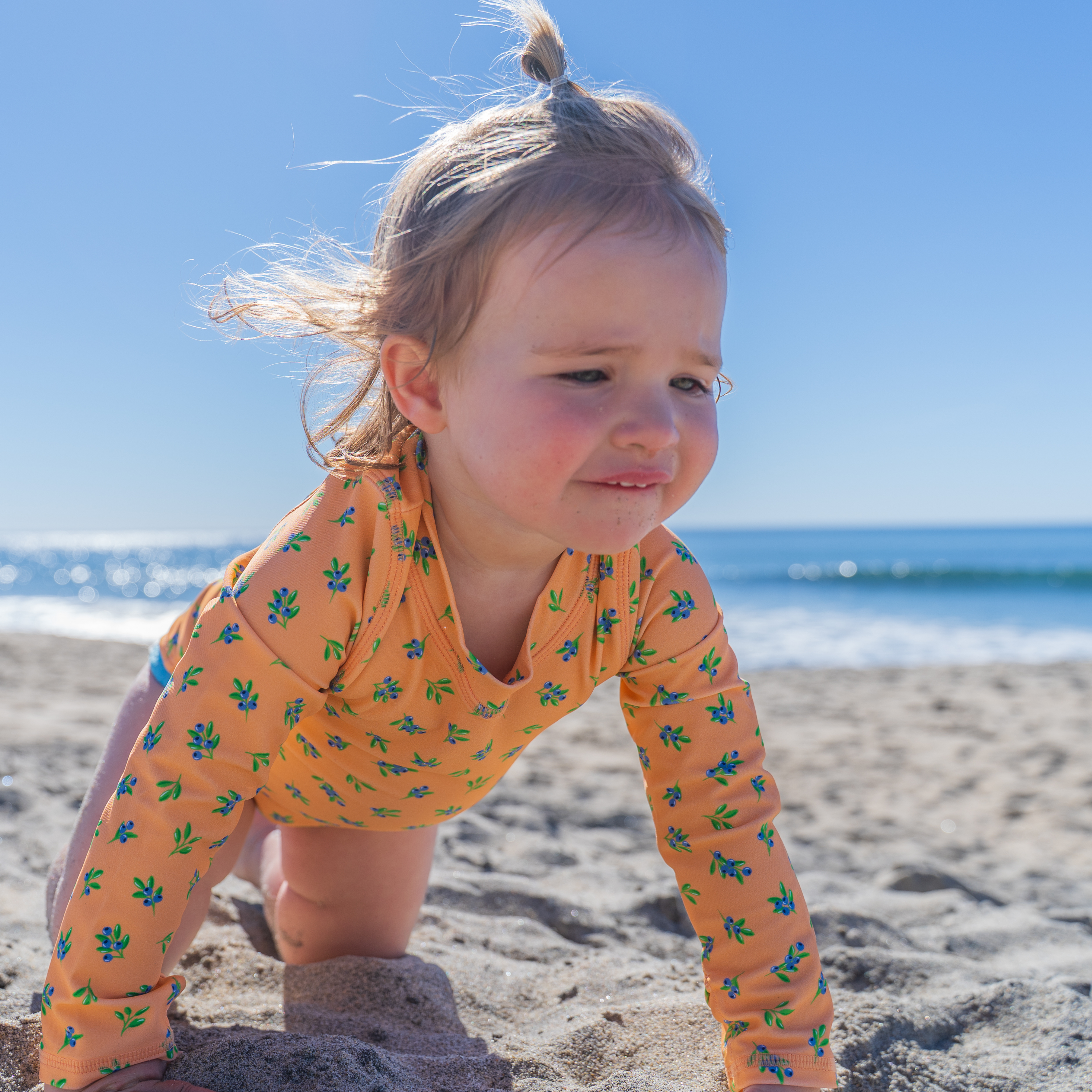 Girls Long Sleeve Surf Suit (One Piece Bodysuit) | "Berry Bliss"-SwimZip UPF 50+ Sun Protective Swimwear & UV Zipper Rash Guards-pos8