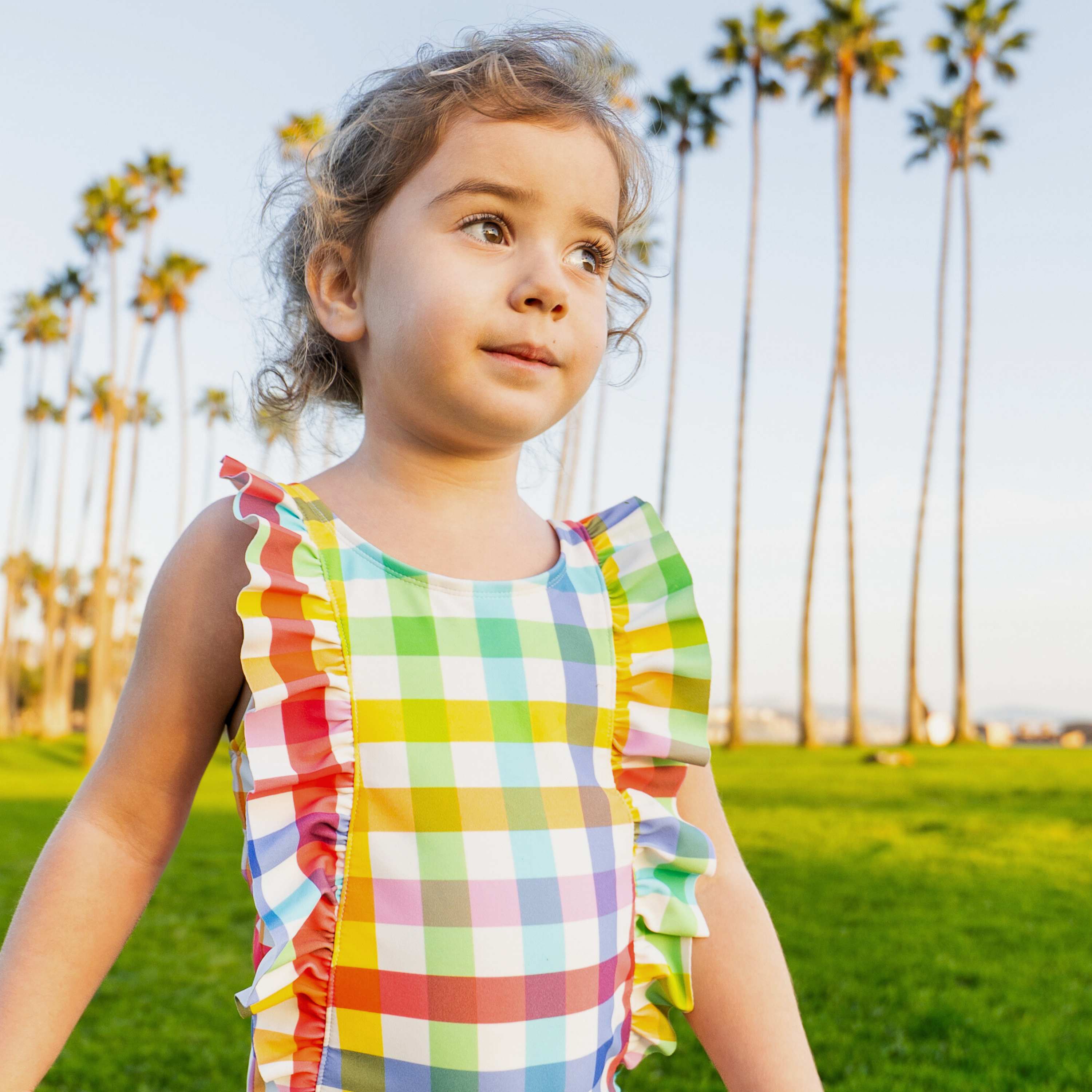 Girls Ruffle One-Piece Swimsuit | "Picnic Party"-SwimZip UPF 50+ Sun Protective Swimwear & UV Zipper Rash Guards-pos12