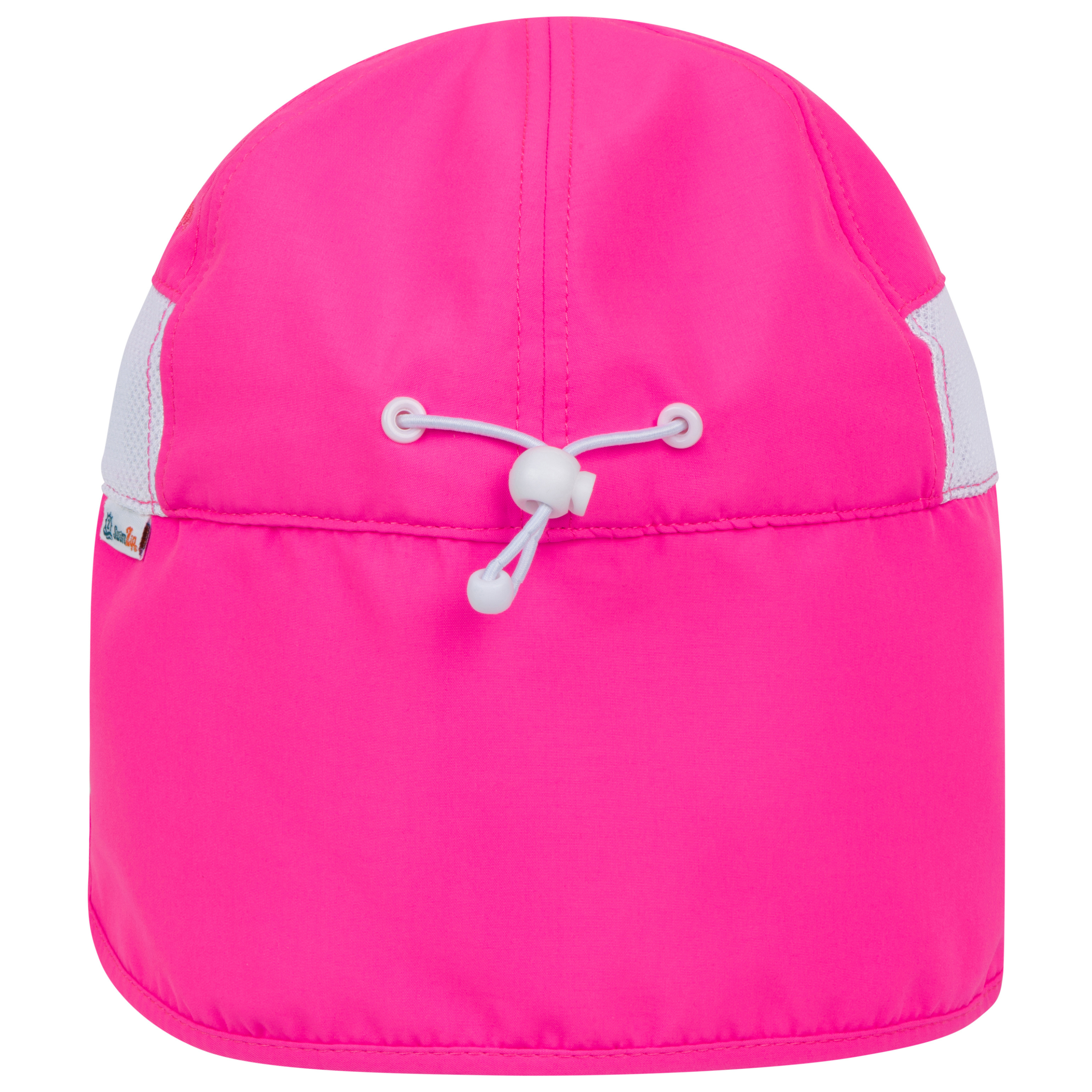 Kids Flap Hat | Neon Shocking Pink-SwimZip UPF 50+ Sun Protective Swimwear & UV Zipper Rash Guards-pos12