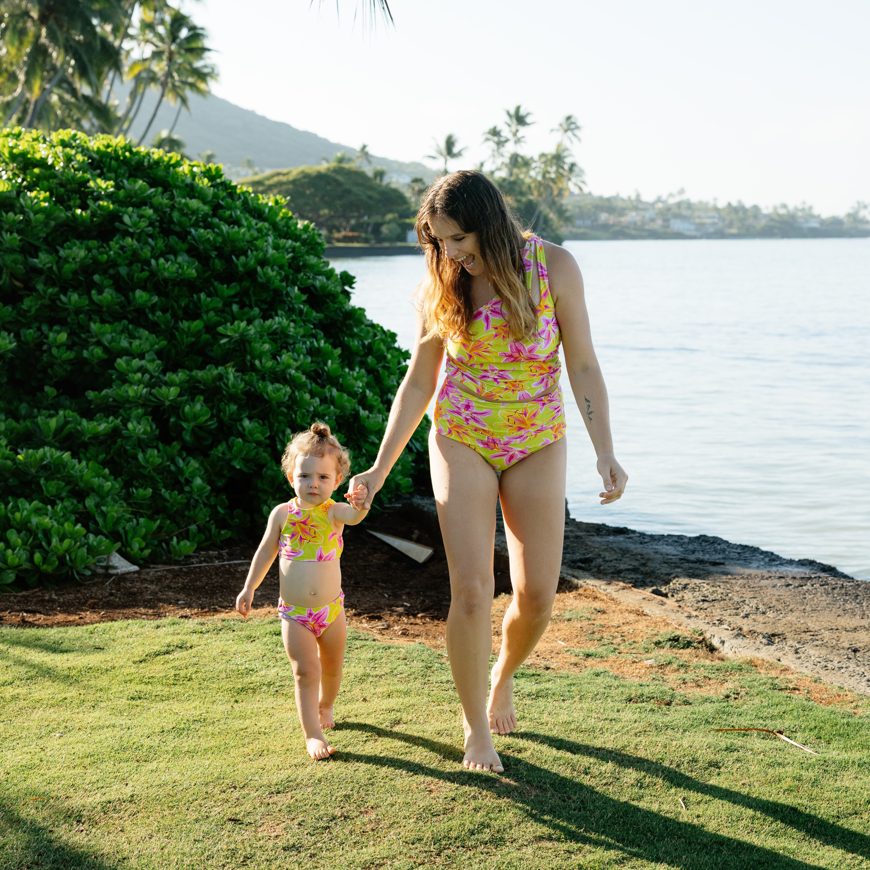 Women’s One Shoulder Crop Tankini Top | “Floral Takeover"-SwimZip UPF 50+ Sun Protective Swimwear & UV Zipper Rash Guards-pos8