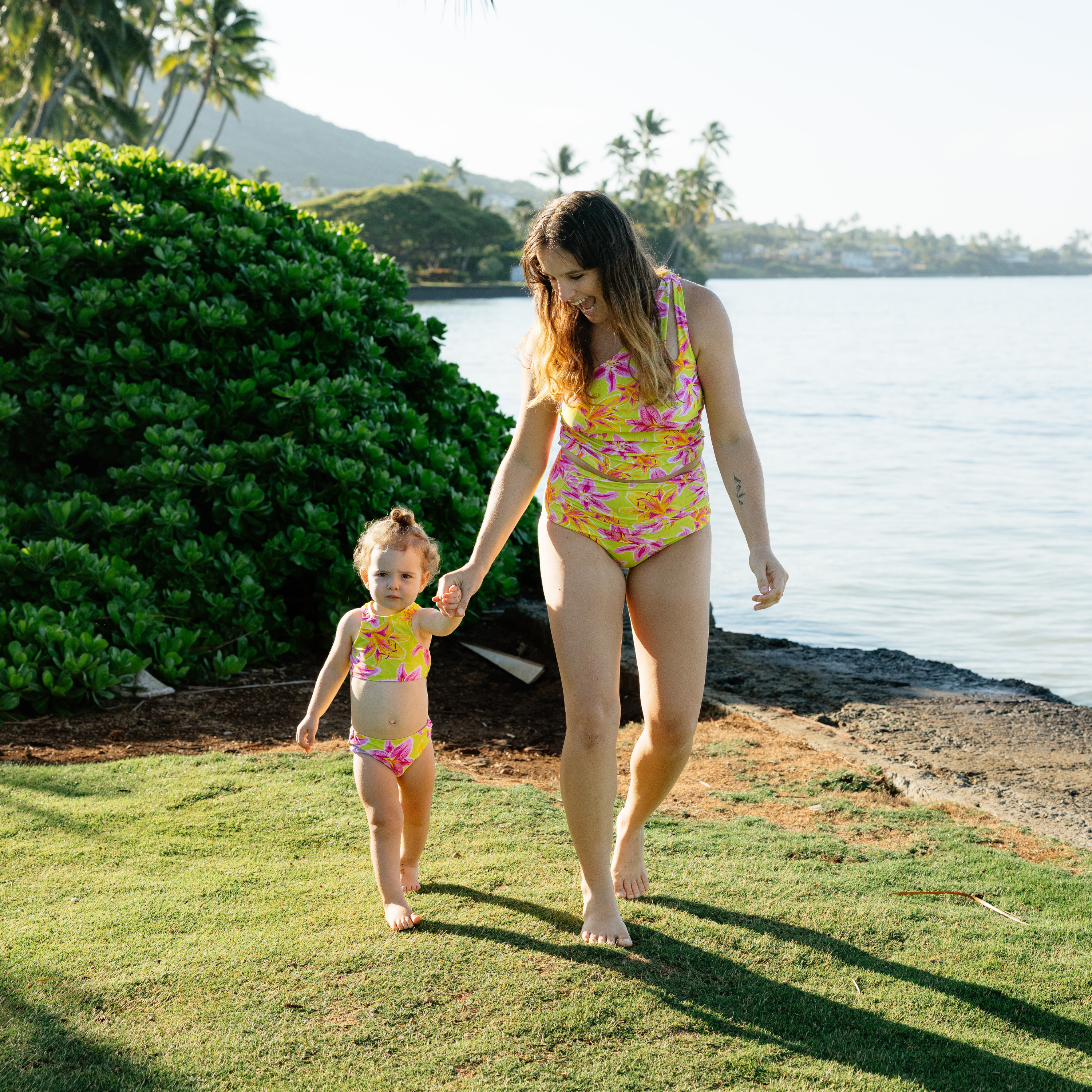 Girls Halter Top Bikini Set (2 Piece) | "Floral Takeover"-SwimZip UPF 50+ Sun Protective Swimwear & UV Zipper Rash Guards-pos8