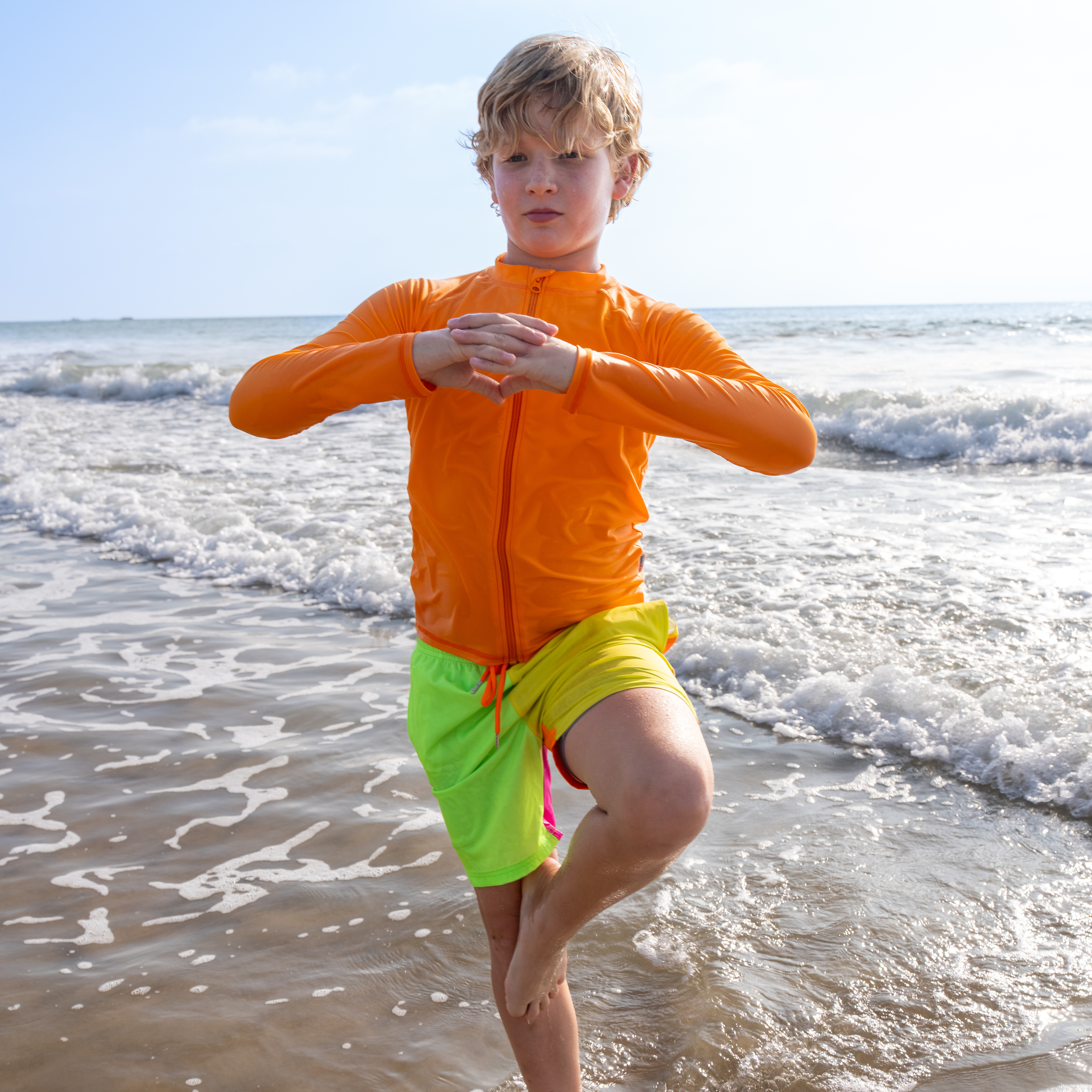 Boys Swim Trunks Boxer Brief Liner (sizes 6-14) | “Spark"-SwimZip UPF 50+ Sun Protective Swimwear & UV Zipper Rash Guards-pos11