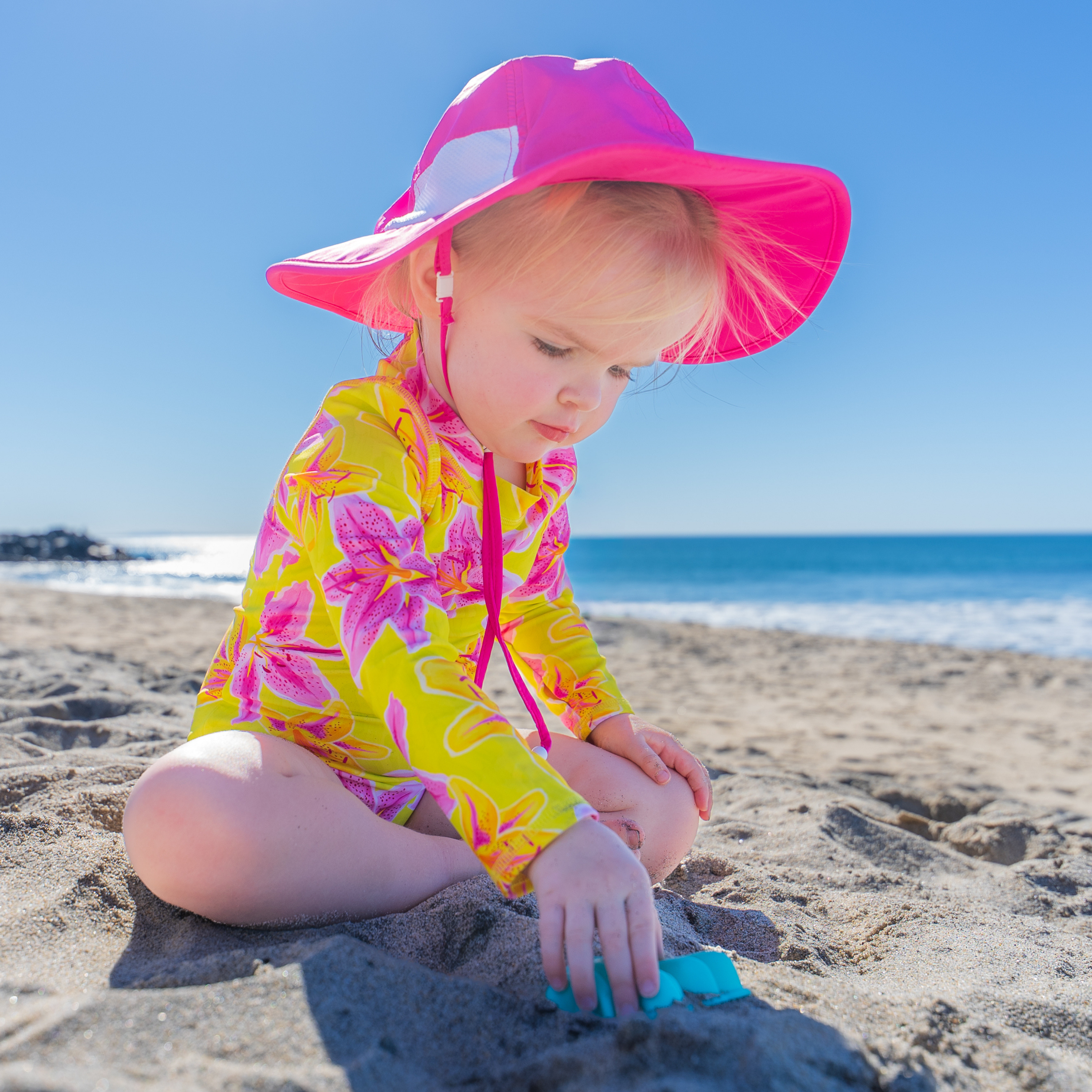 Girls Long Sleeve Surf Suit (One Piece Bodysuit) | "Floral Takeover"-SwimZip UPF 50+ Sun Protective Swimwear & UV Zipper Rash Guards-pos8