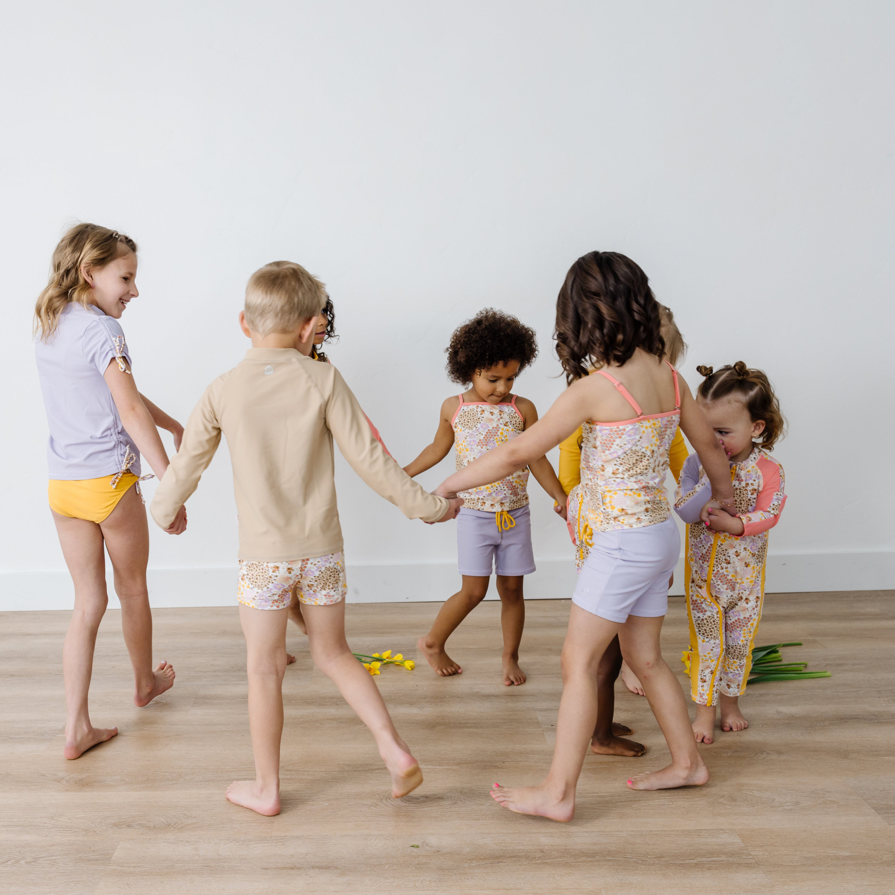 Kids Euro Swim Shorties | "Meadows"-SwimZip UPF 50+ Sun Protective Swimwear & UV Zipper Rash Guards-pos10