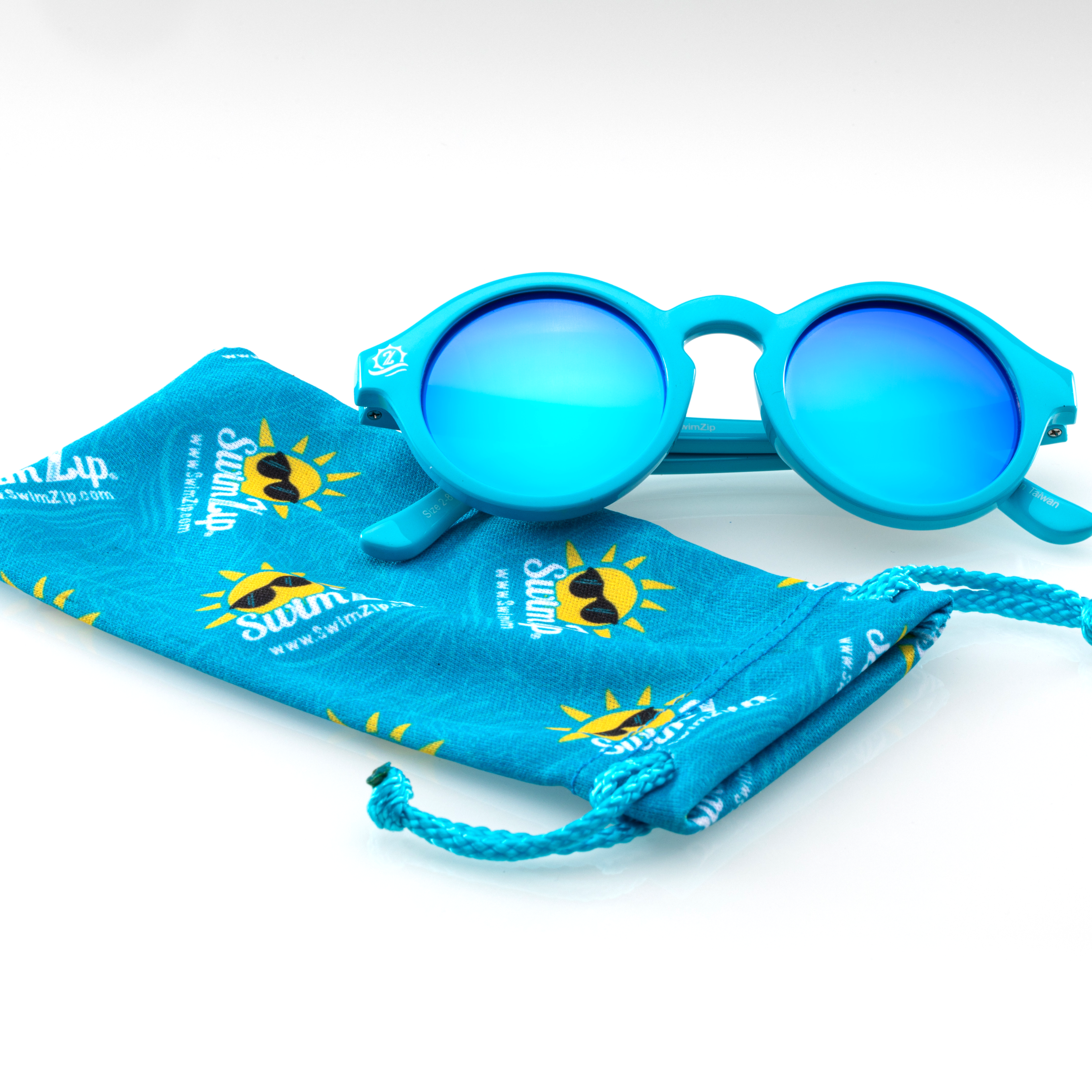 Kids Round Sunglasses - Scuba Blue-SwimZip UPF 50+ Sun Protective Swimwear & UV Zipper Rash Guards-pos4
