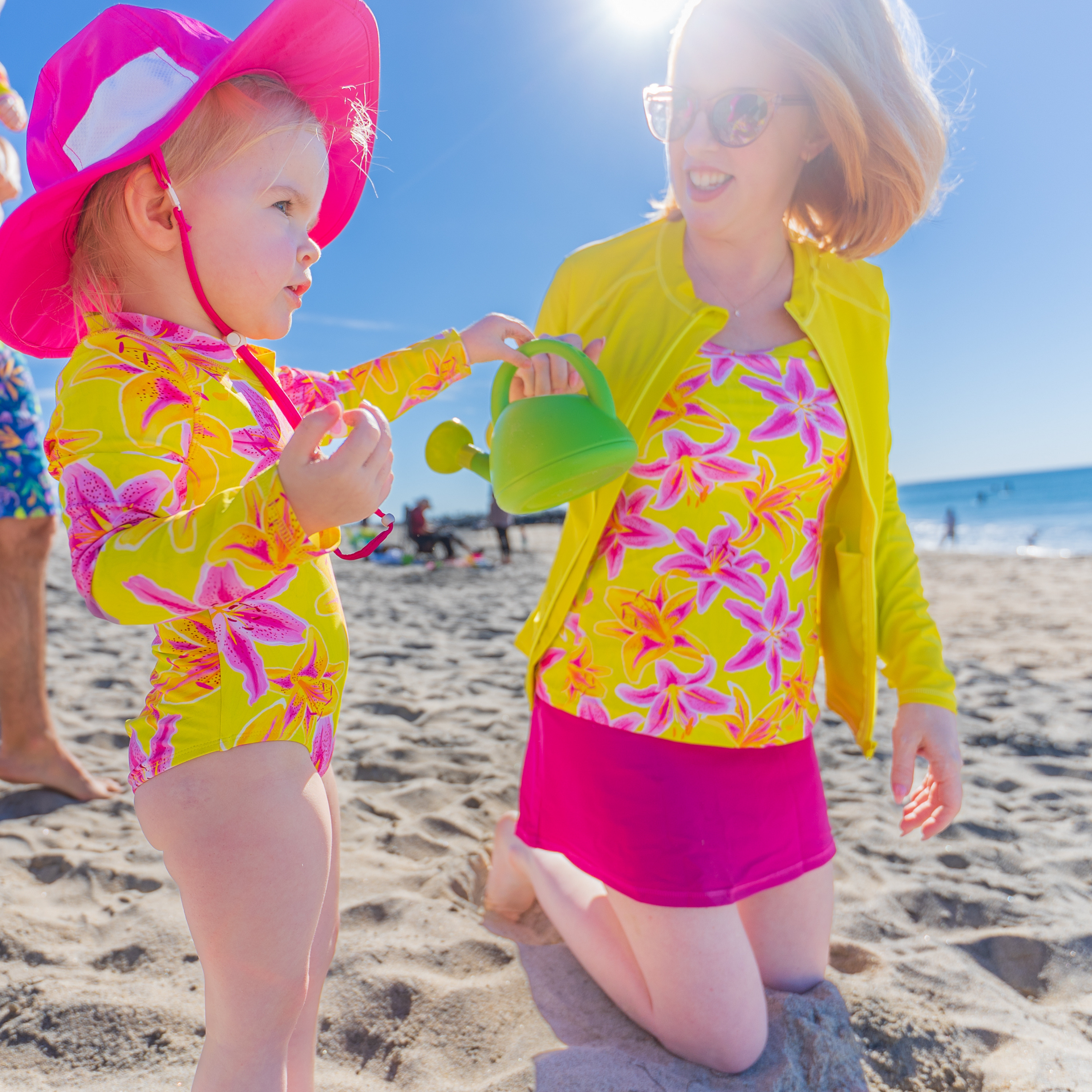 Girls Long Sleeve Surf Suit (One Piece Bodysuit) | "Floral Takeover"-SwimZip UPF 50+ Sun Protective Swimwear & UV Zipper Rash Guards-pos9