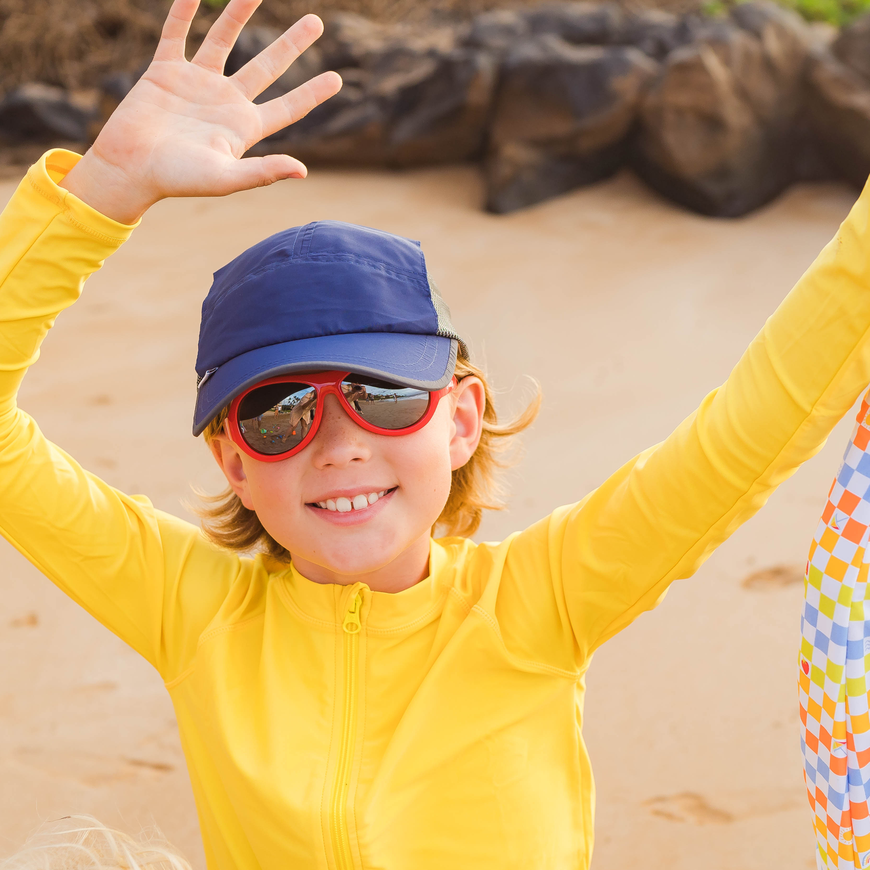 Kids Aviator Sunglasses - Red-SwimZip UPF 50+ Sun Protective Swimwear & UV Zipper Rash Guards-pos3