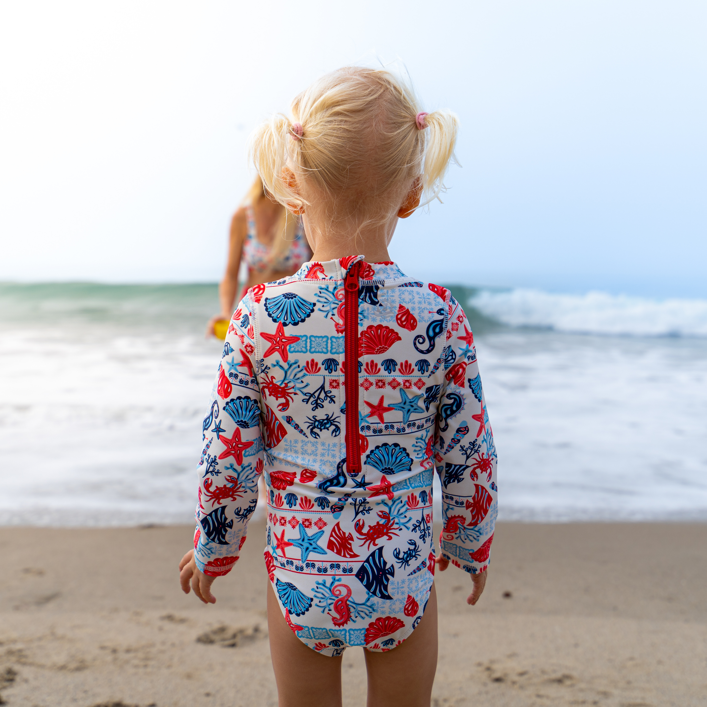 Girls Long Sleeve Surf Suit (One Piece Bodysuit) | "Marina"-SwimZip UPF 50+ Sun Protective Swimwear & UV Zipper Rash Guards-pos9