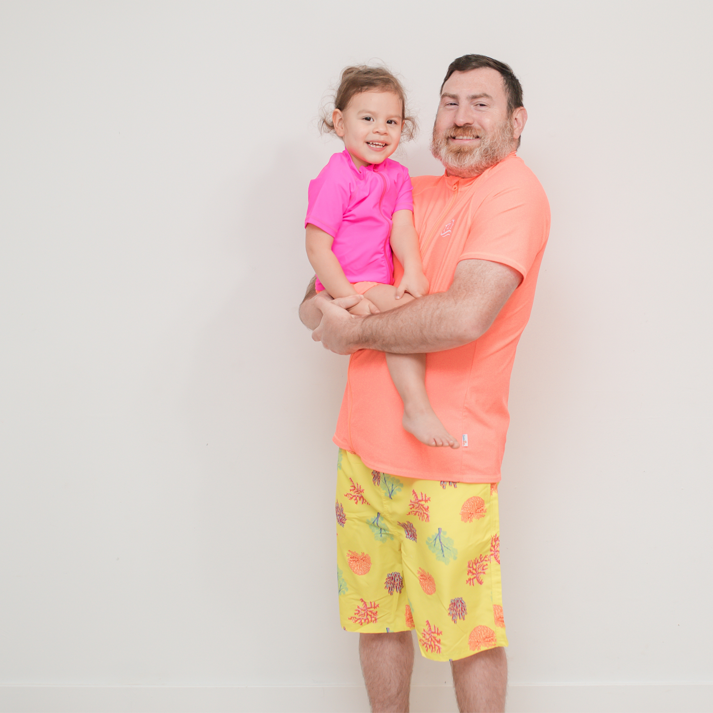 Kids Euro Swim Shorties | "Neon Orange"-SwimZip UPF 50+ Sun Protective Swimwear & UV Zipper Rash Guards-pos14