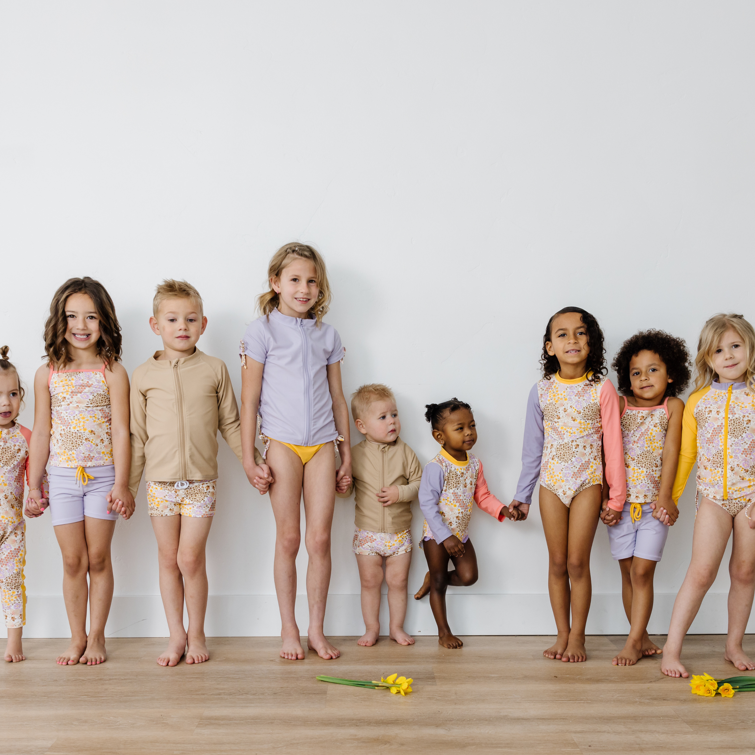 Kids Euro Swim Shorties | "Meadows"-SwimZip UPF 50+ Sun Protective Swimwear & UV Zipper Rash Guards-pos9