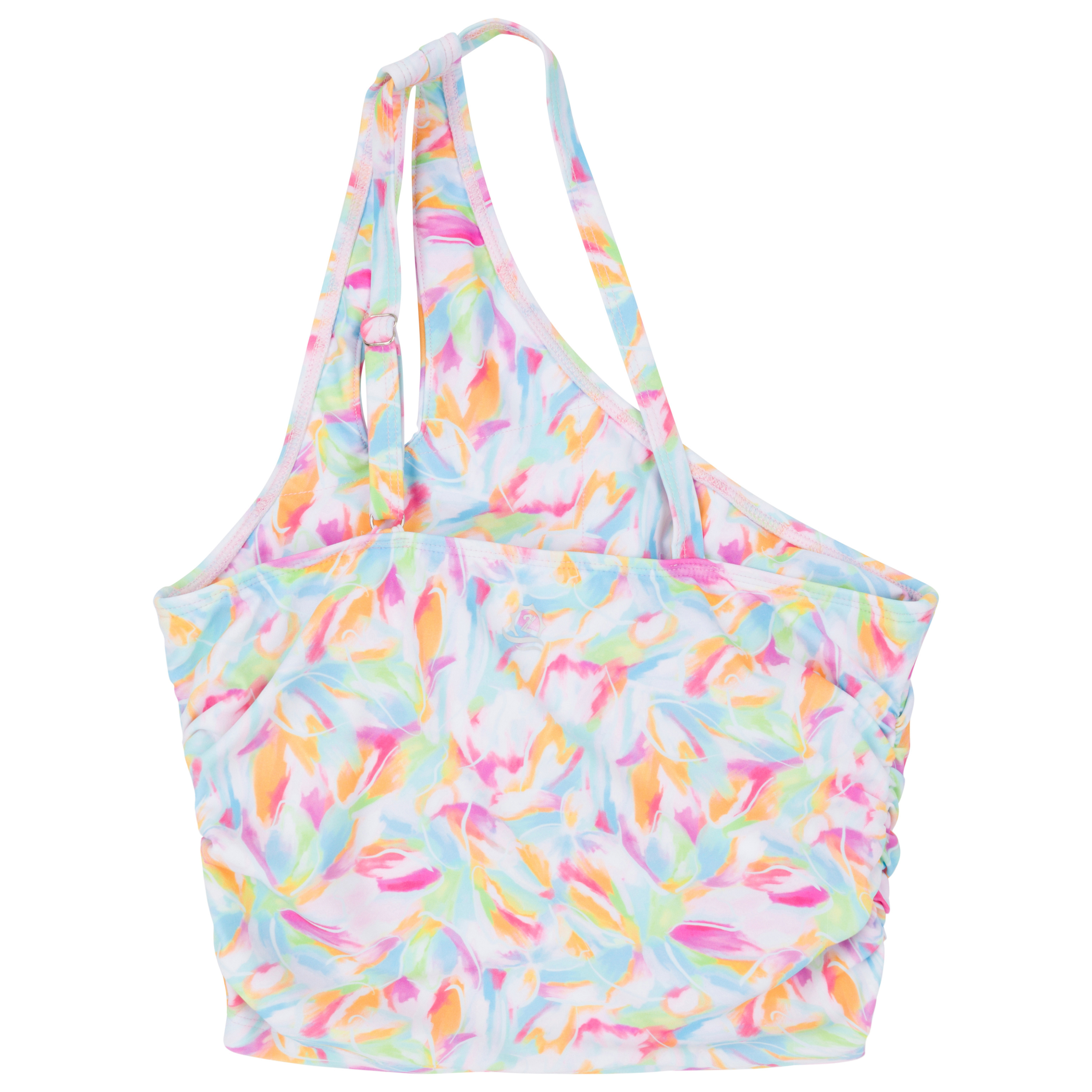 Women’s One Shoulder Crop Tankini Top | “Petals"-SwimZip UPF 50+ Sun Protective Swimwear & UV Zipper Rash Guards-pos12