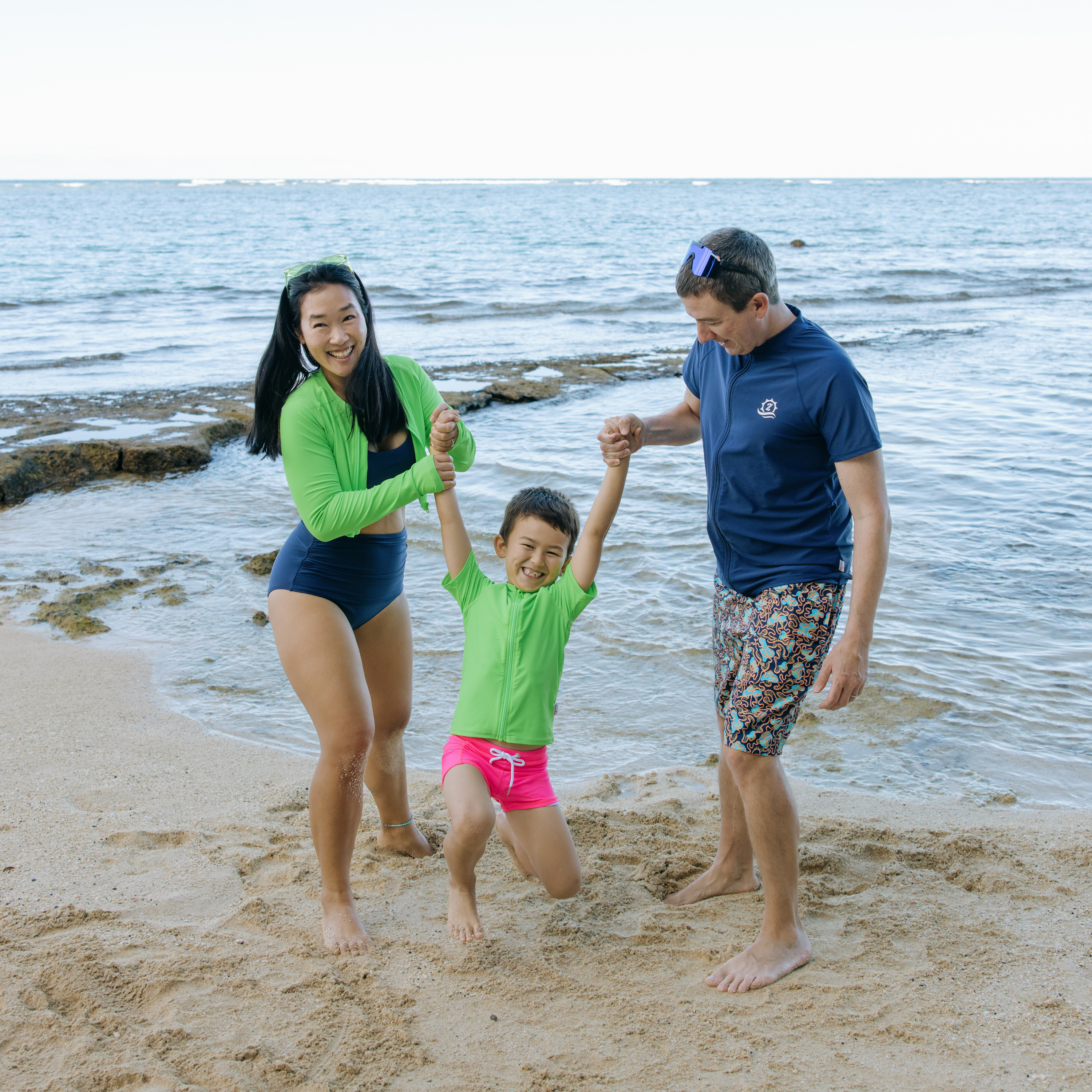 Kids Short-Sleeve Zipper Rash Guard Swim Shirt | Neon Green-SwimZip UPF 50+ Sun Protective Swimwear & UV Zipper Rash Guards-pos10