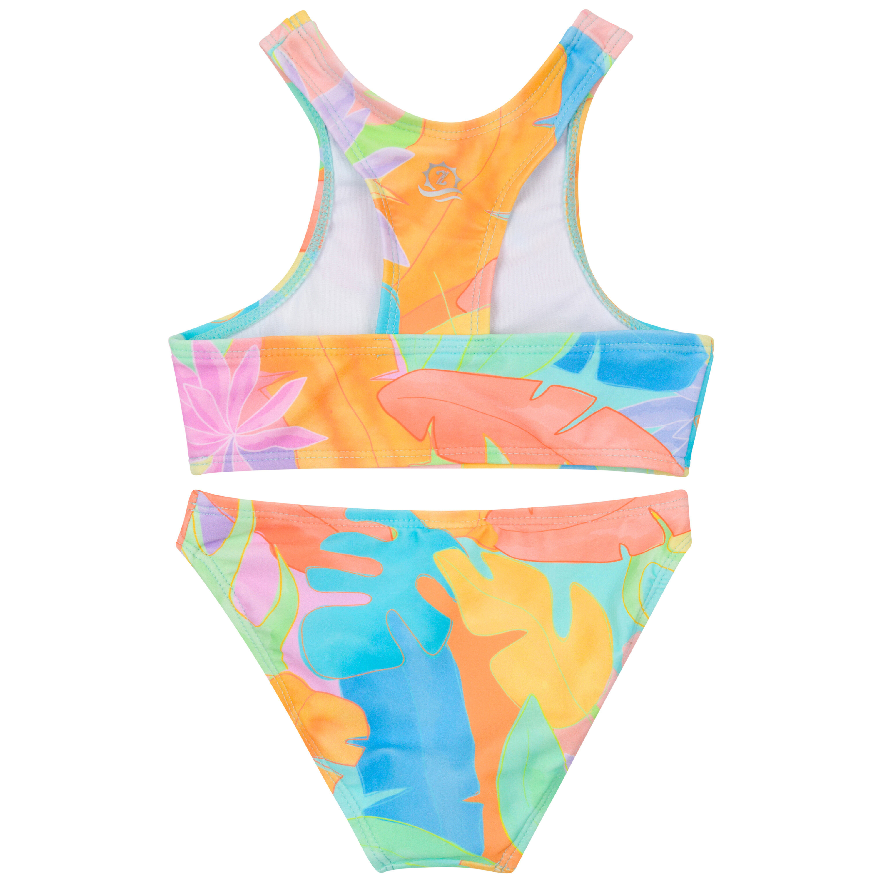 Girls Halter Top Bikini Set (2 Piece) | "Vibrant Vacay"-SwimZip UPF 50+ Sun Protective Swimwear & UV Zipper Rash Guards-pos7