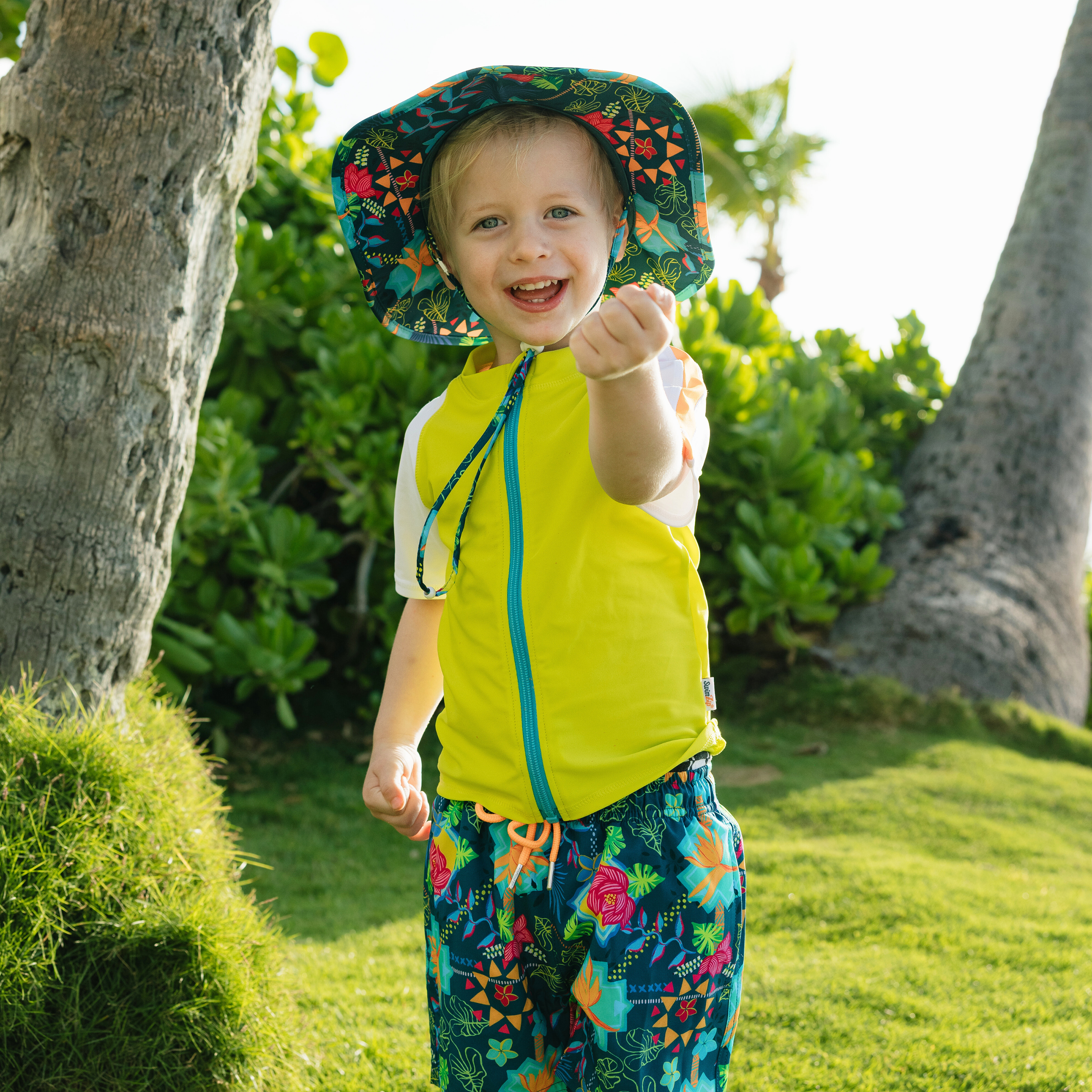 Boys Short Sleeve Zipper Rash Guard and Swim Trunk Set | "Summer Max"-SwimZip UPF 50+ Sun Protective Swimwear & UV Zipper Rash Guards-pos8