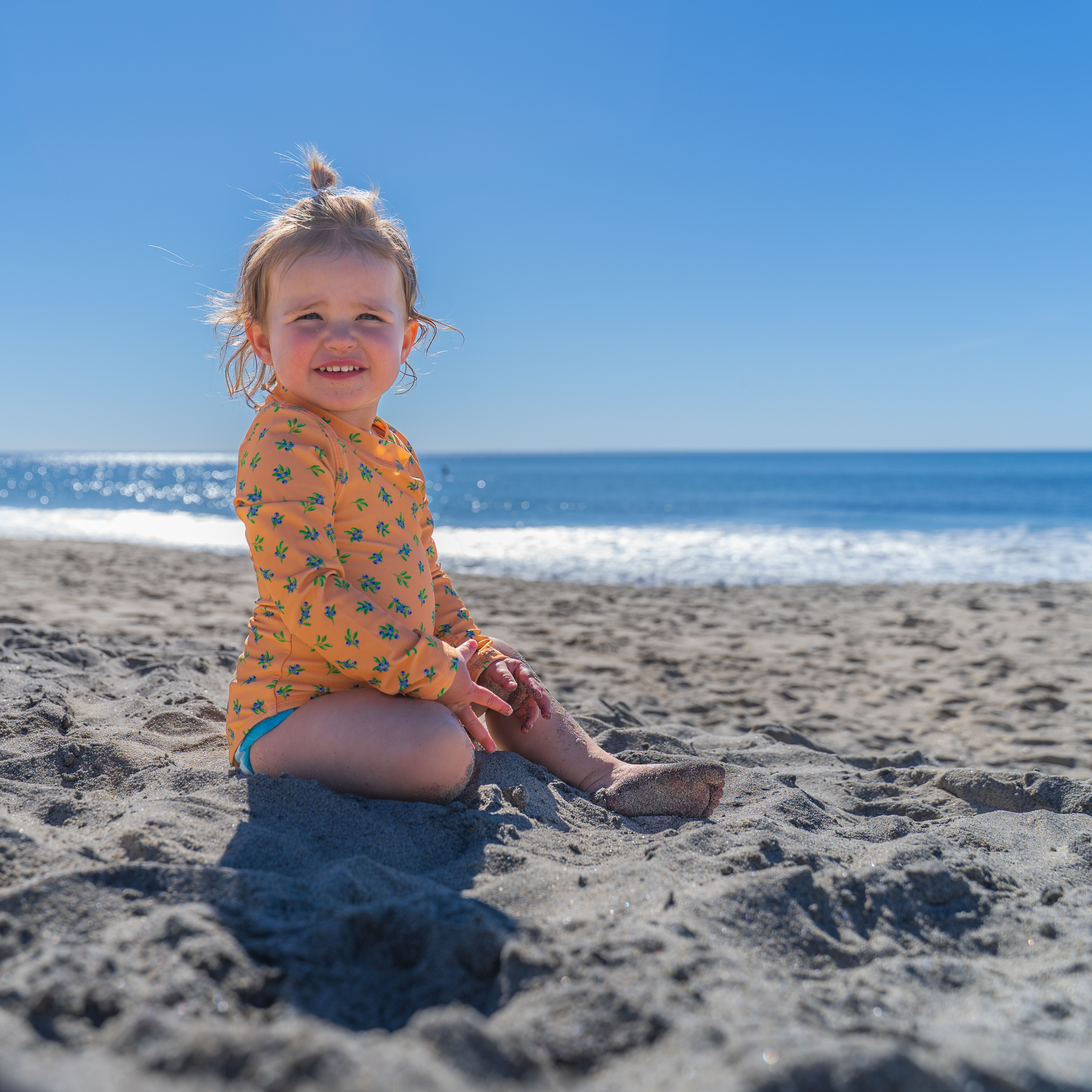 Girls Long Sleeve Surf Suit (One Piece Bodysuit) | "Berry Bliss"-SwimZip UPF 50+ Sun Protective Swimwear & UV Zipper Rash Guards-pos9