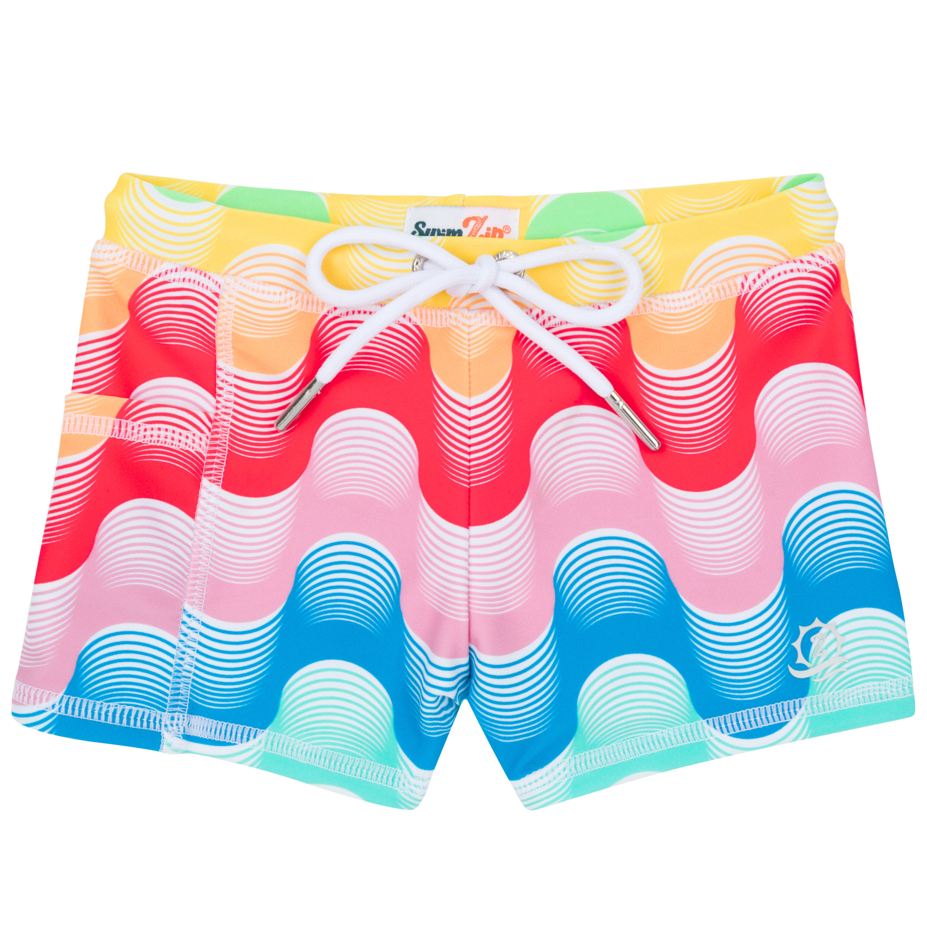 Kids Euro Swim Shorties | "Surf's Up"-6-12 Month-Surf's Up-SwimZip UPF 50+ Sun Protective Swimwear & UV Zipper Rash Guards-pos1