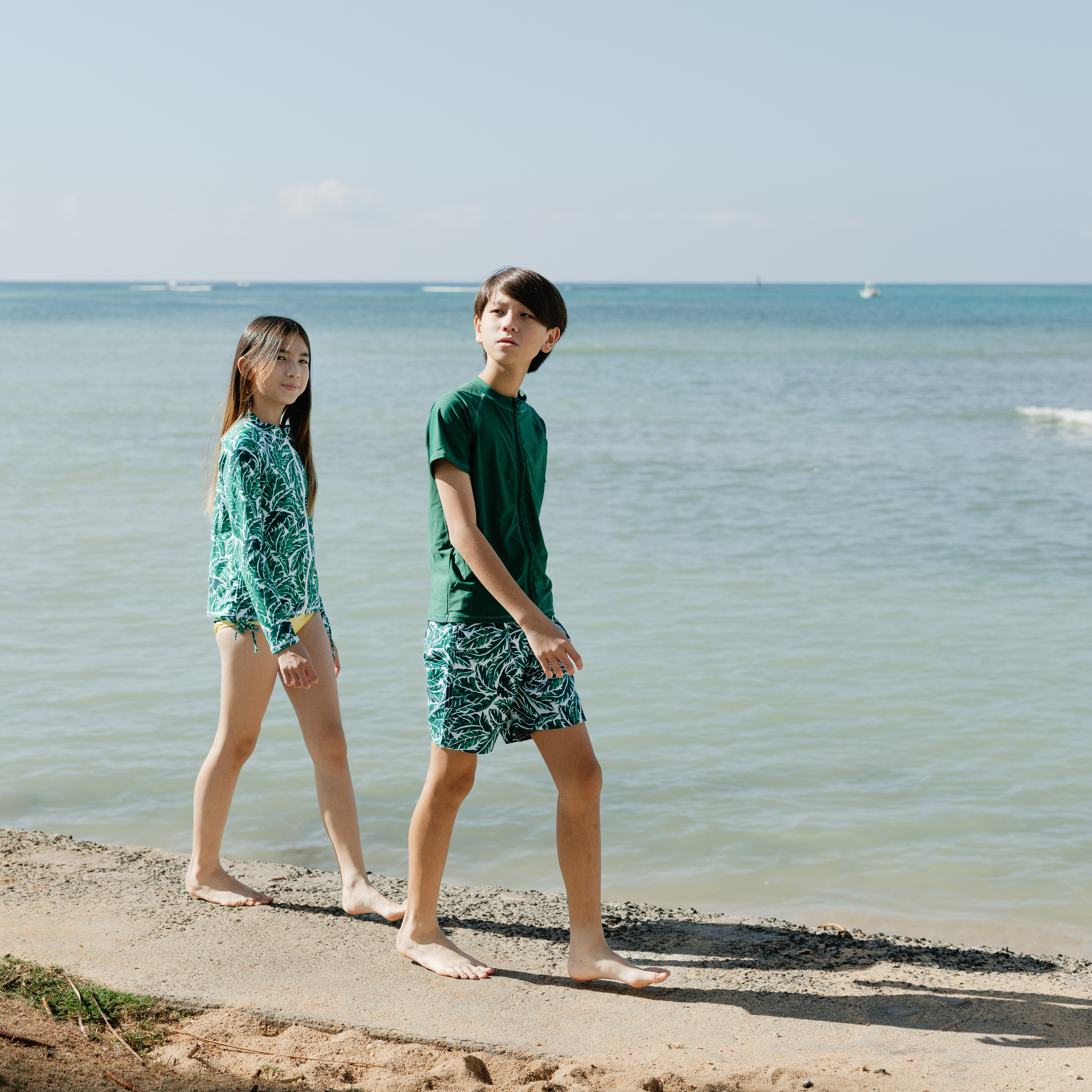 Boys Swim Trunks Boxer Brief Liner (sizes 6-14) | "Palm Leaf"-SwimZip UPF 50+ Sun Protective Swimwear & UV Zipper Rash Guards-pos15