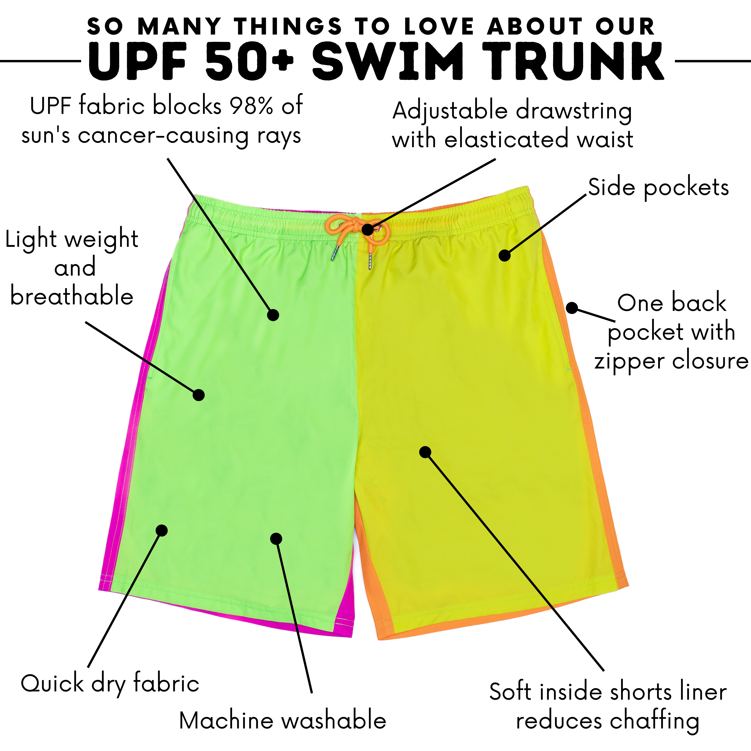 Men's 8" Swim Trunks Boxer Brief Liner | "Spark"-SwimZip UPF 50+ Sun Protective Swimwear & UV Zipper Rash Guards-pos4
