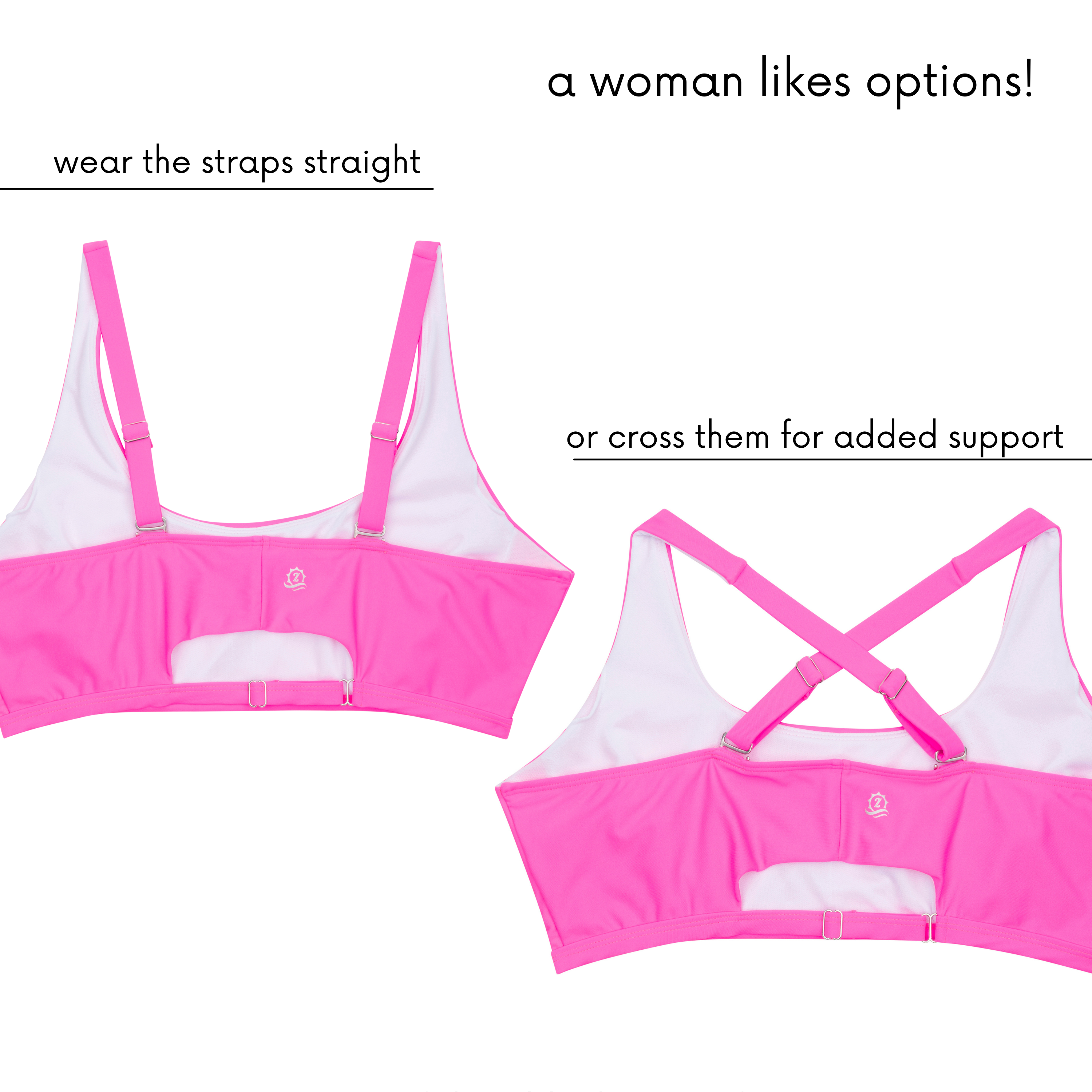 Women's Scoop Neck Bikini Top Plus Size | "Neon Pink"-SwimZip UPF 50+ Sun Protective Swimwear & UV Zipper Rash Guards-pos2